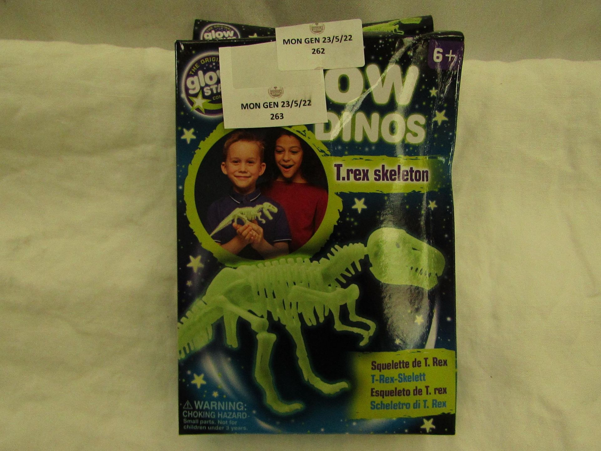 3x Glow Stars - Glow In The Dark Dinosaur - Unused & Boxed.