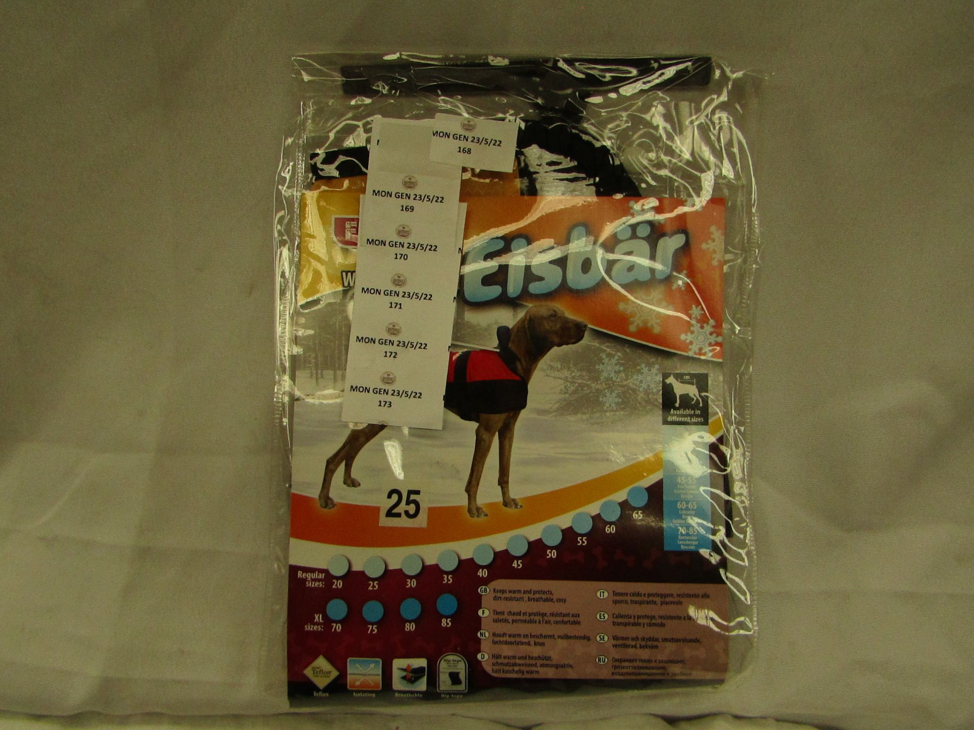 10x Flamingo - Dog Winter Coat - Yellow & Black - Size 25 - New & Packaged.