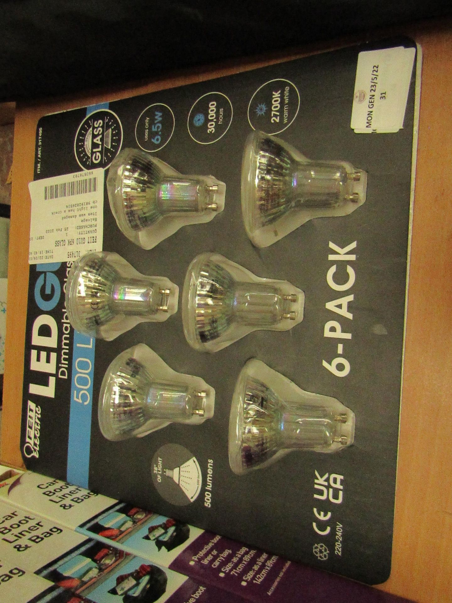 Feit - 6-Pack LEDGU10 Dimmable Light Bulbs / 500 Lumens - Unused & Boxed.