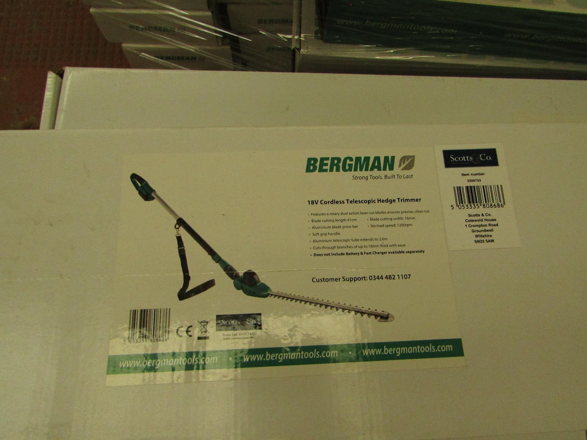 1 x Scotts of Stow Bergman® Interchange Cordless Telescopic Hedge Trimmer RRP £69.95 SKU SCO-DIR-