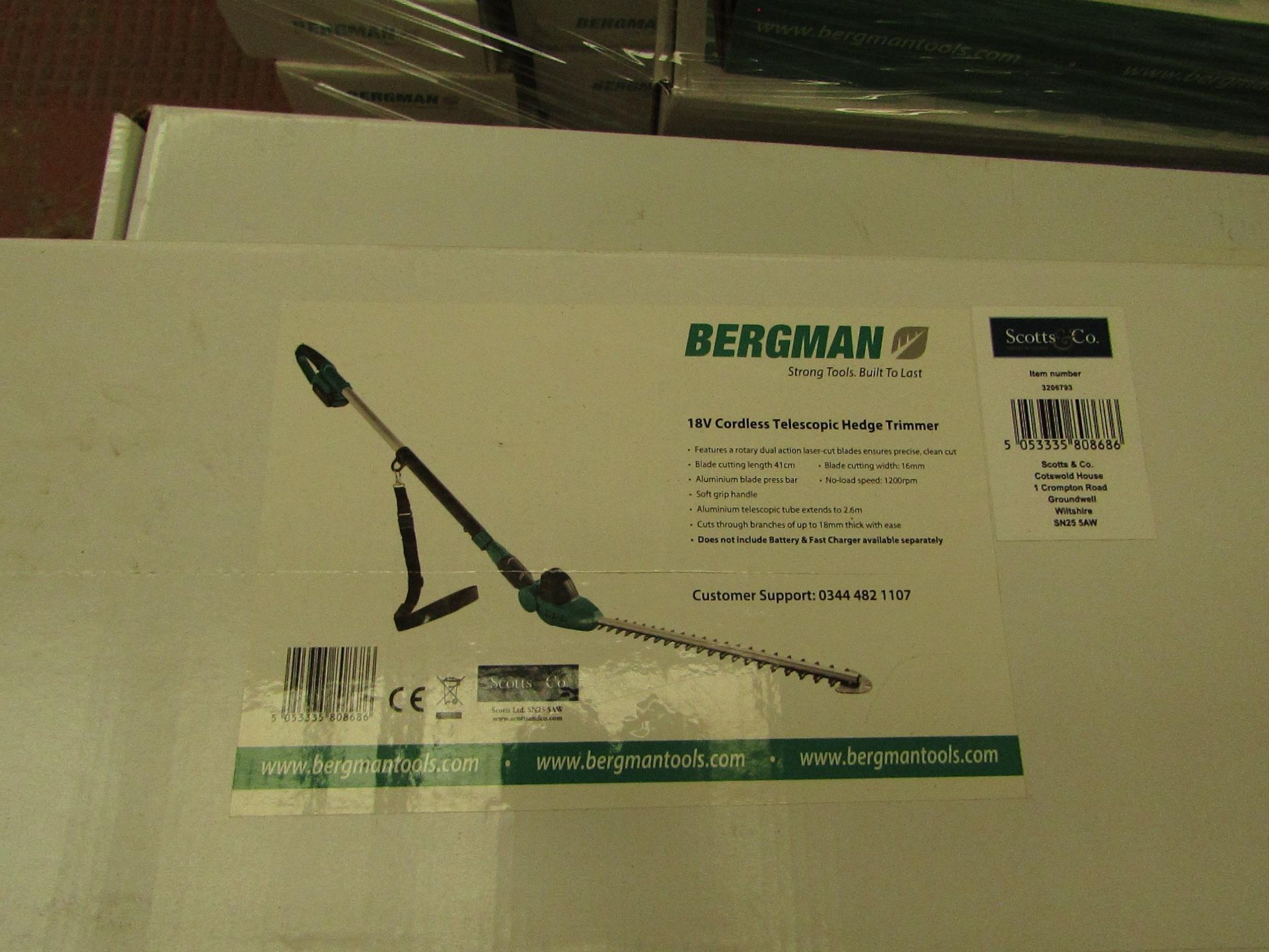 1 x Scotts of Stow Bergman® Interchange Cordless Telescopic Hedge Trimmer RRP £69.95 SKU SCO-DIR-