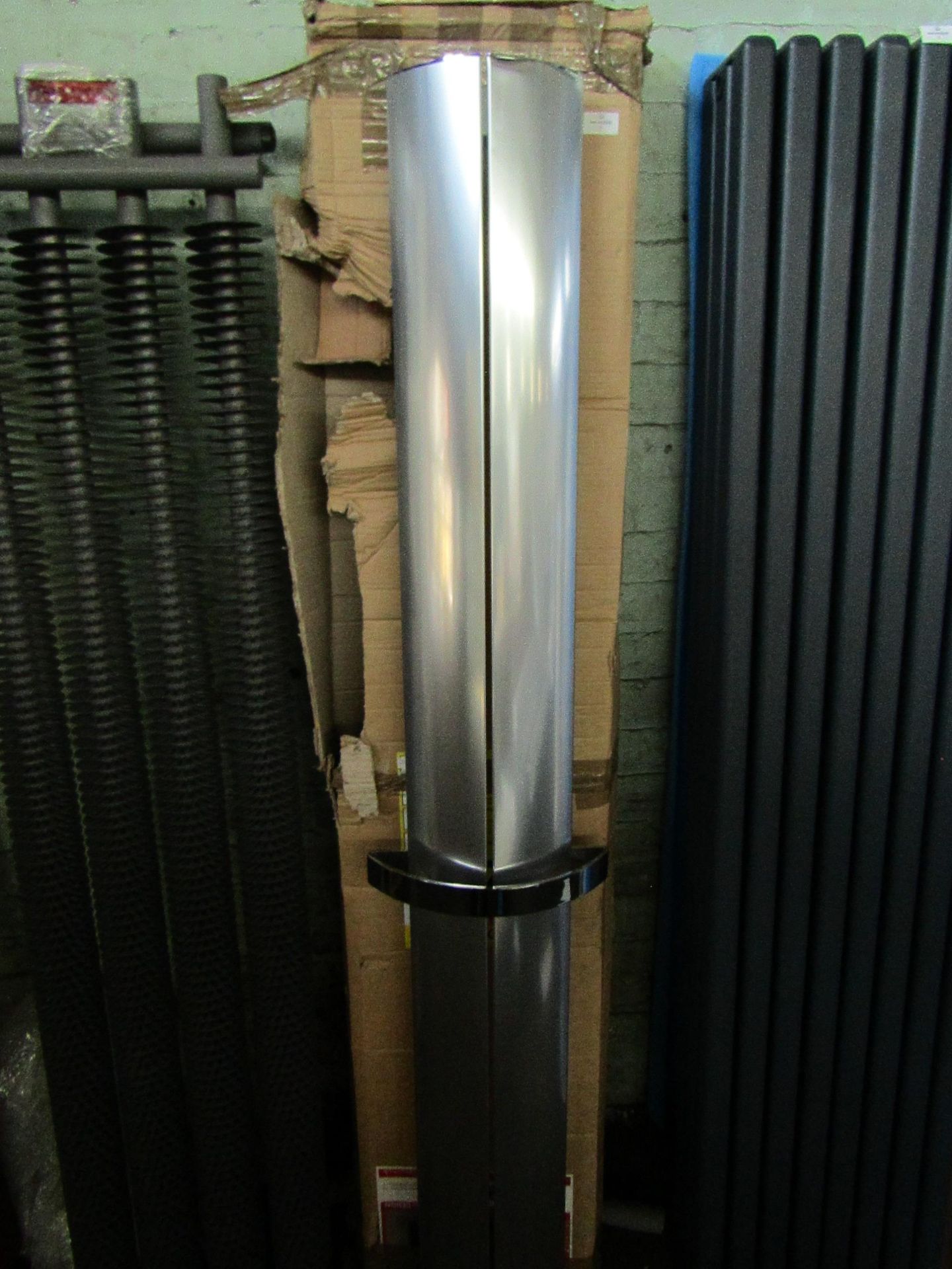 Carisa Nixie tall towel radiator, 1800x205mm, has wall brackets, has a dent at the bottom, could - Image 2 of 3