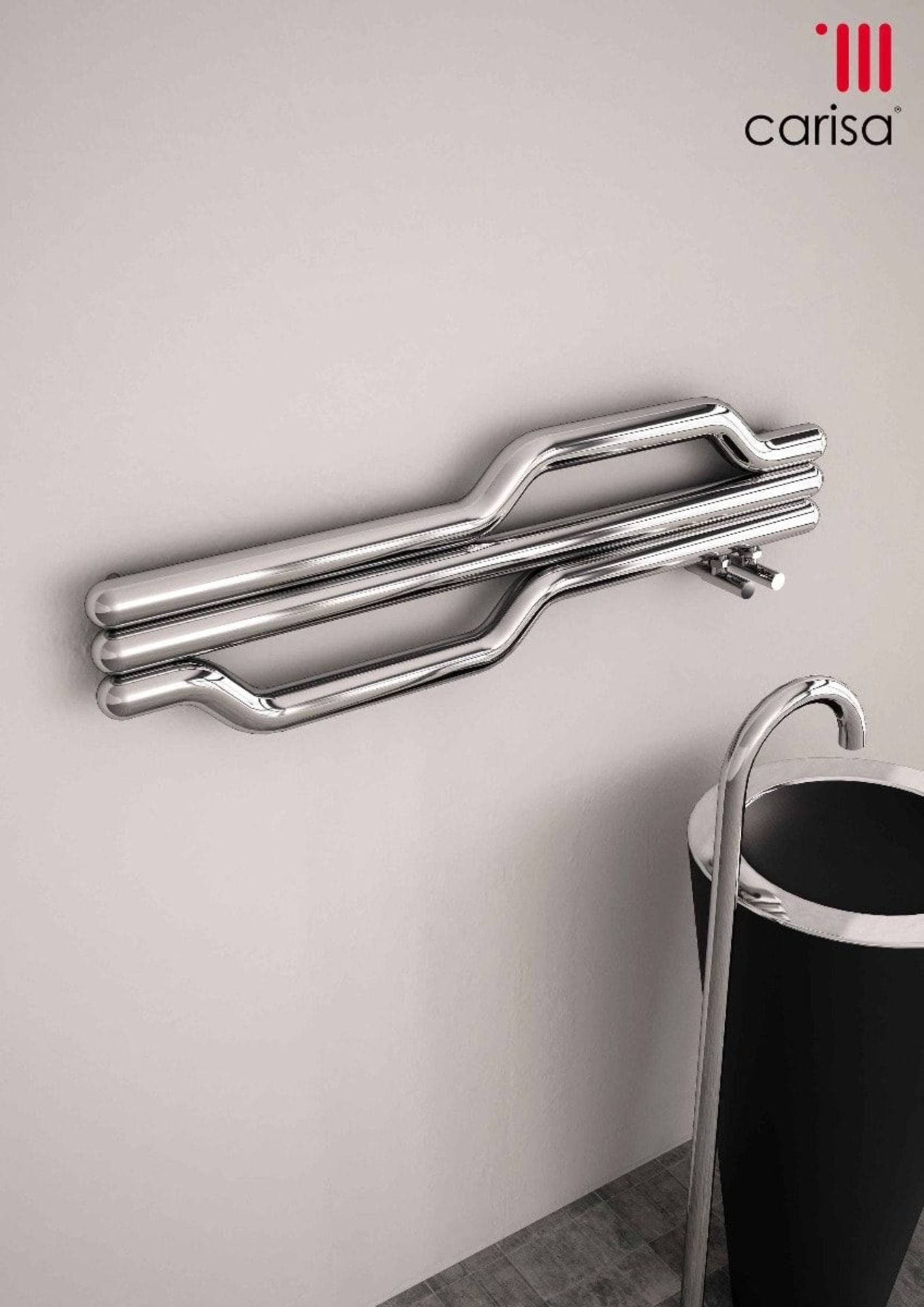 Carisa? steel Lepus horizontal designer radiator, 180x1200mm, has wall brackets, RRP , Carisa will