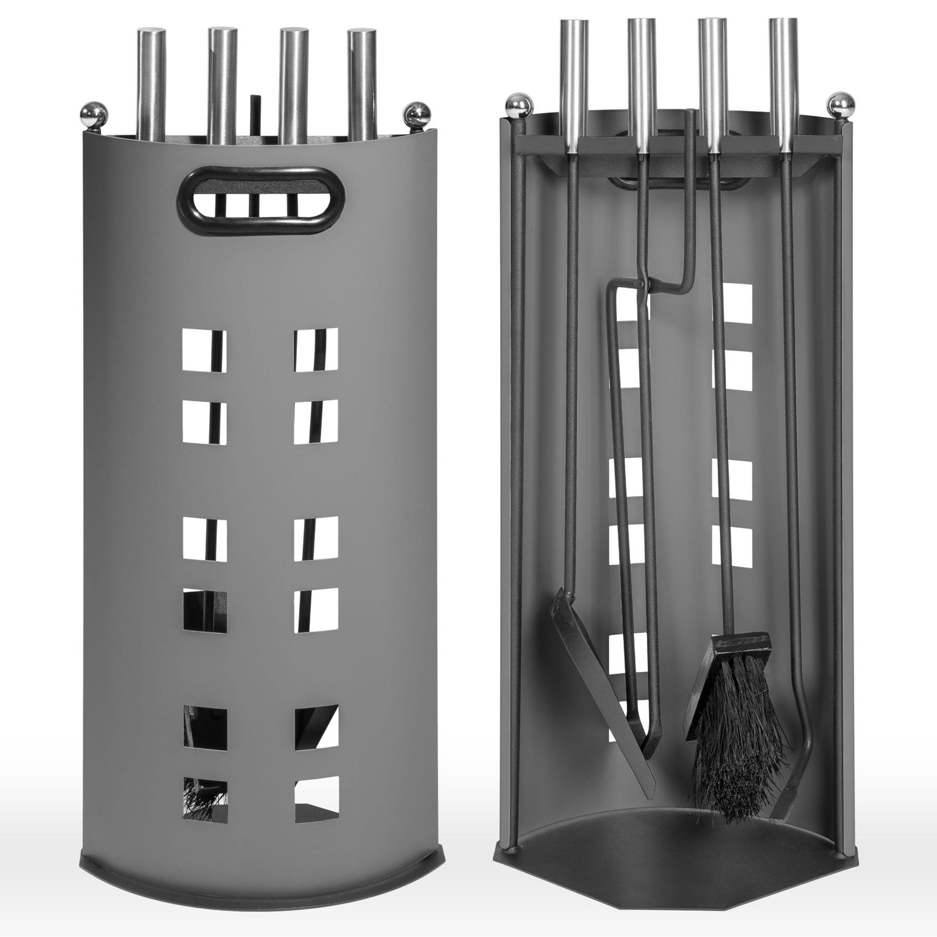 Tectake - Fireplace Accessories Set Grey - Boxed. RRP £30.99 - Image 2 of 2