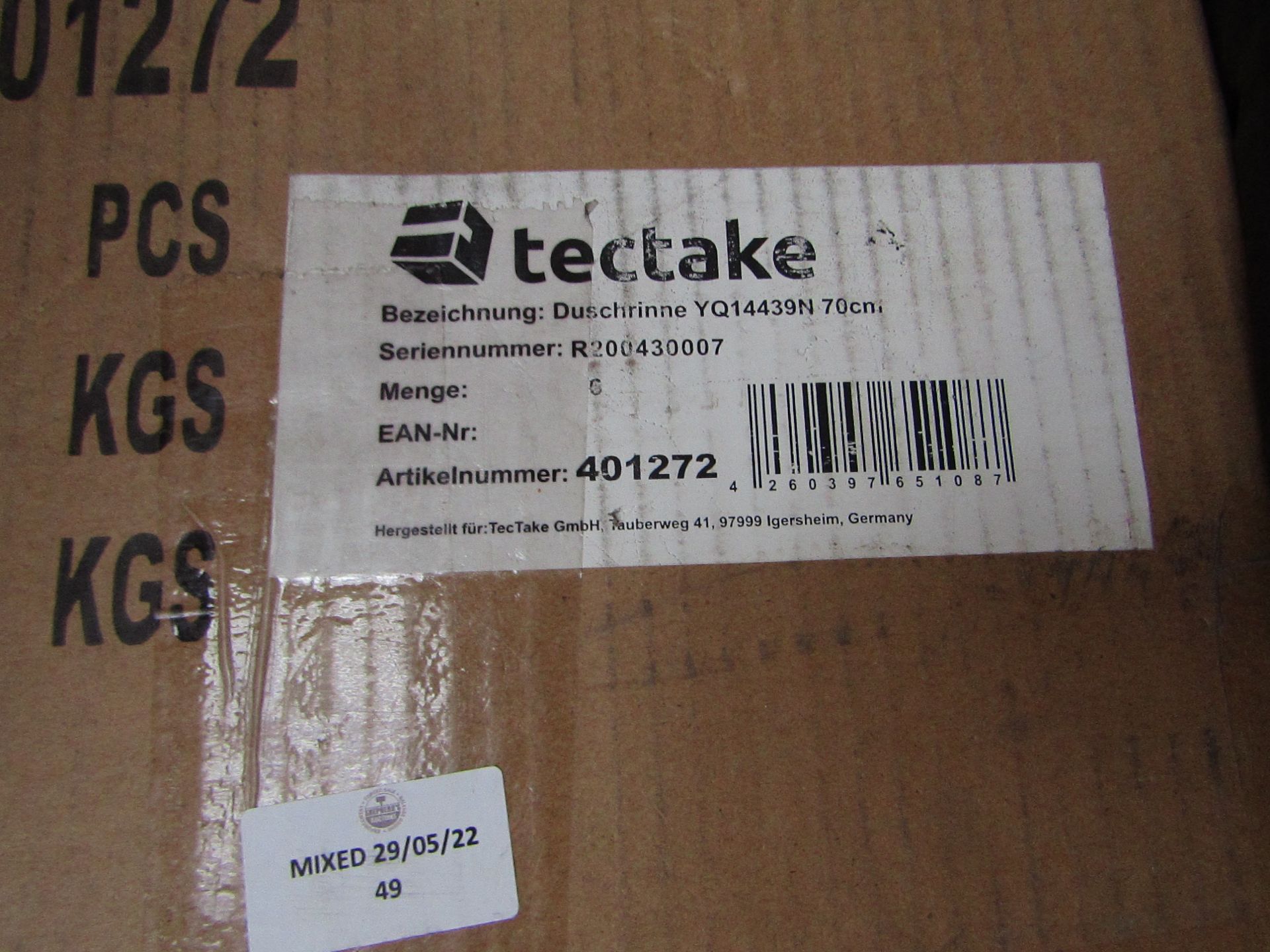 Tectake - Channel drain made of stainless steel - low 70cm - Boxed. RRP £50.99