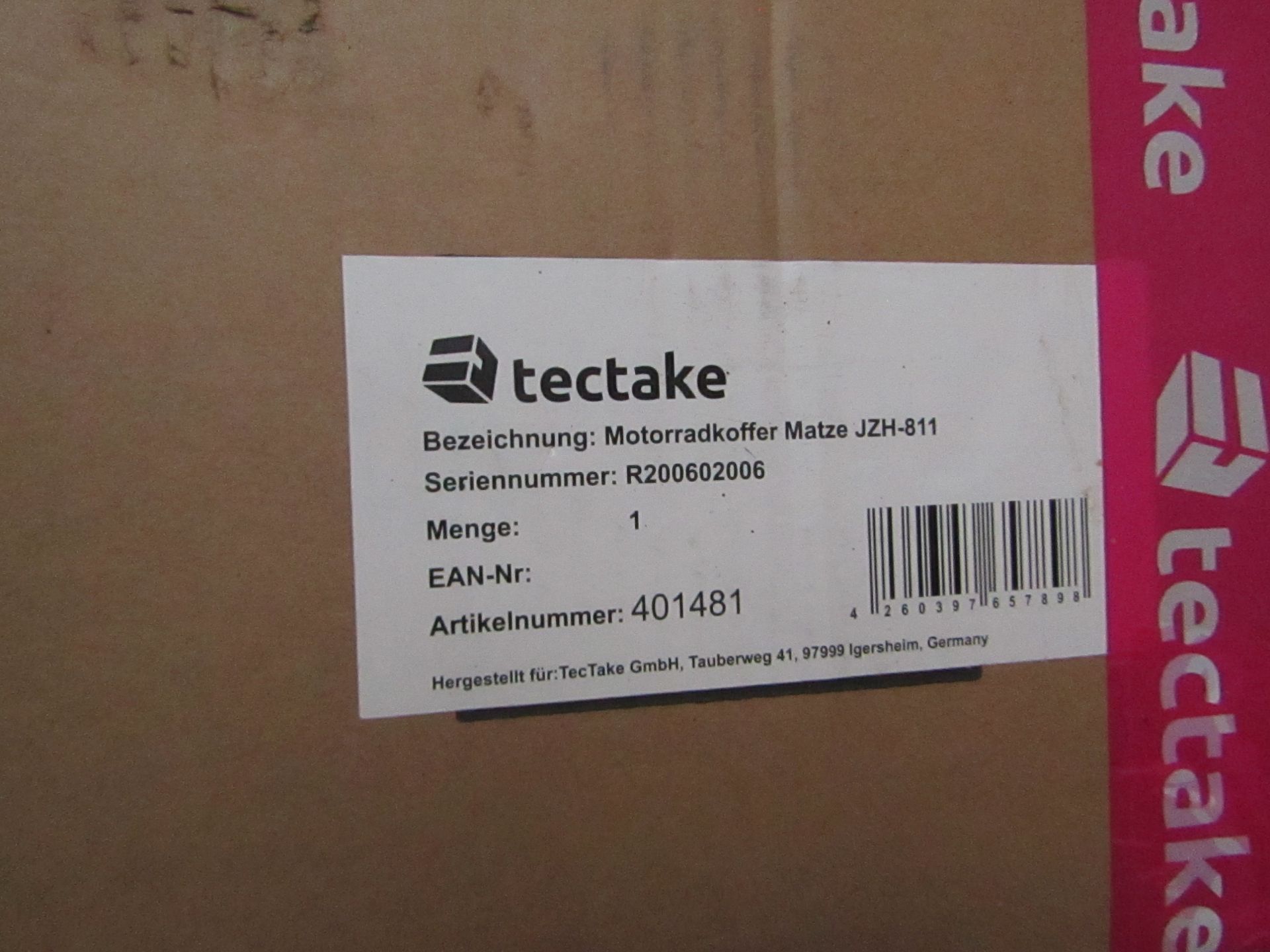 Tectake - Top Box For Motorcycle Approx. 48 Litres Black - Boxed. RRP £53.99