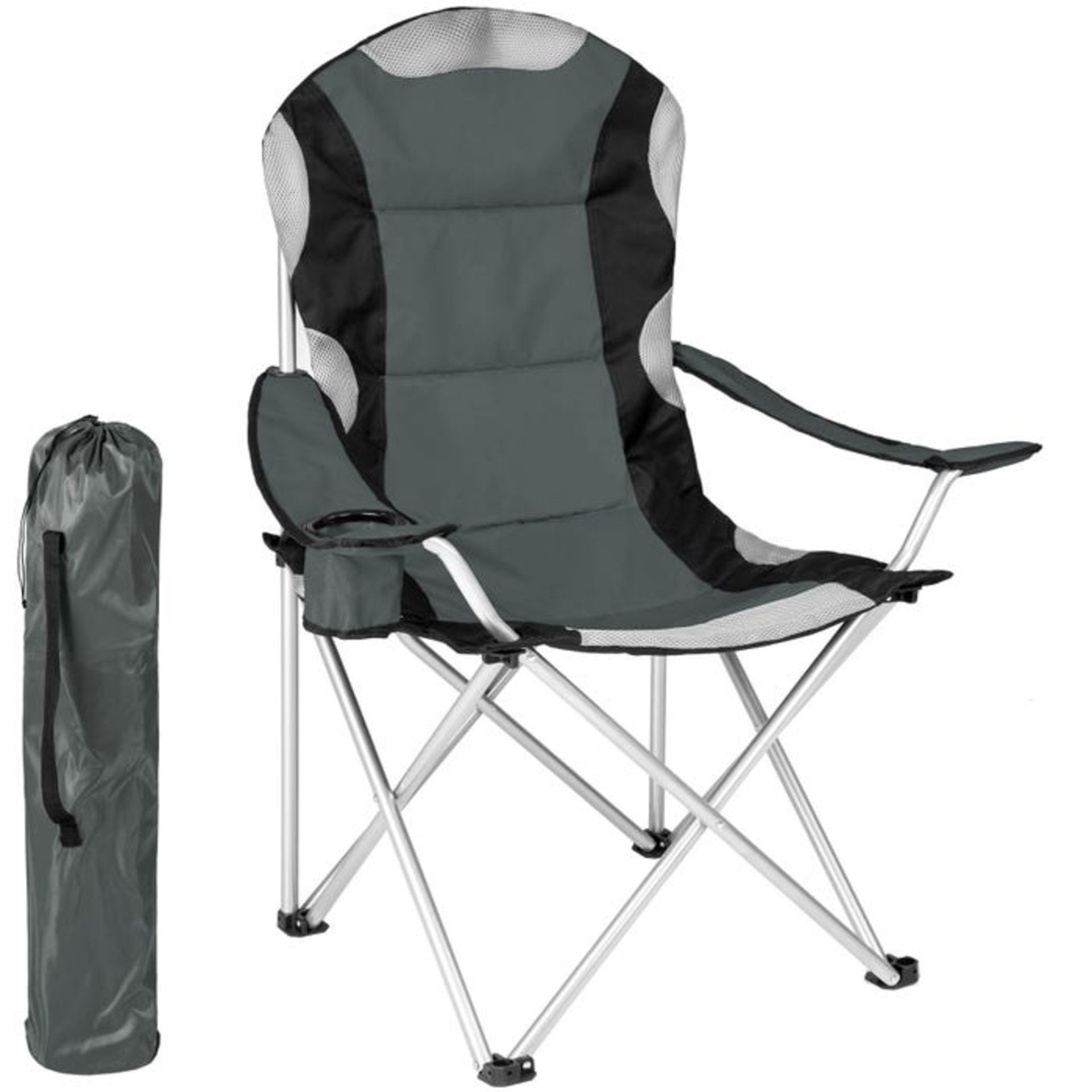 Tectake - Camping Chair - Padded Blue - Boxed. RRP £55.99 - Image 2 of 2
