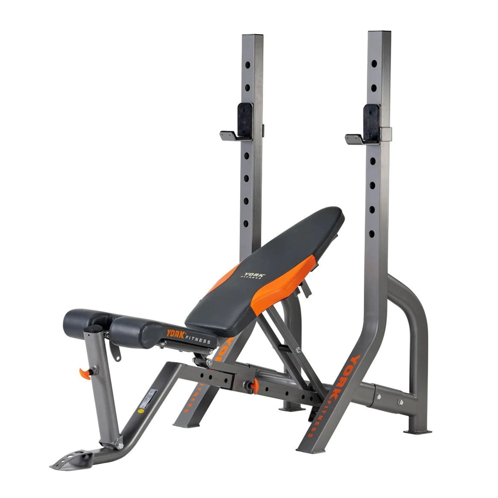 1 x Sweatband York Diamond Olympic Narrow Stance Barbell Bench BLACK/SILVER/ORANGE RRP œ399.00 SKU