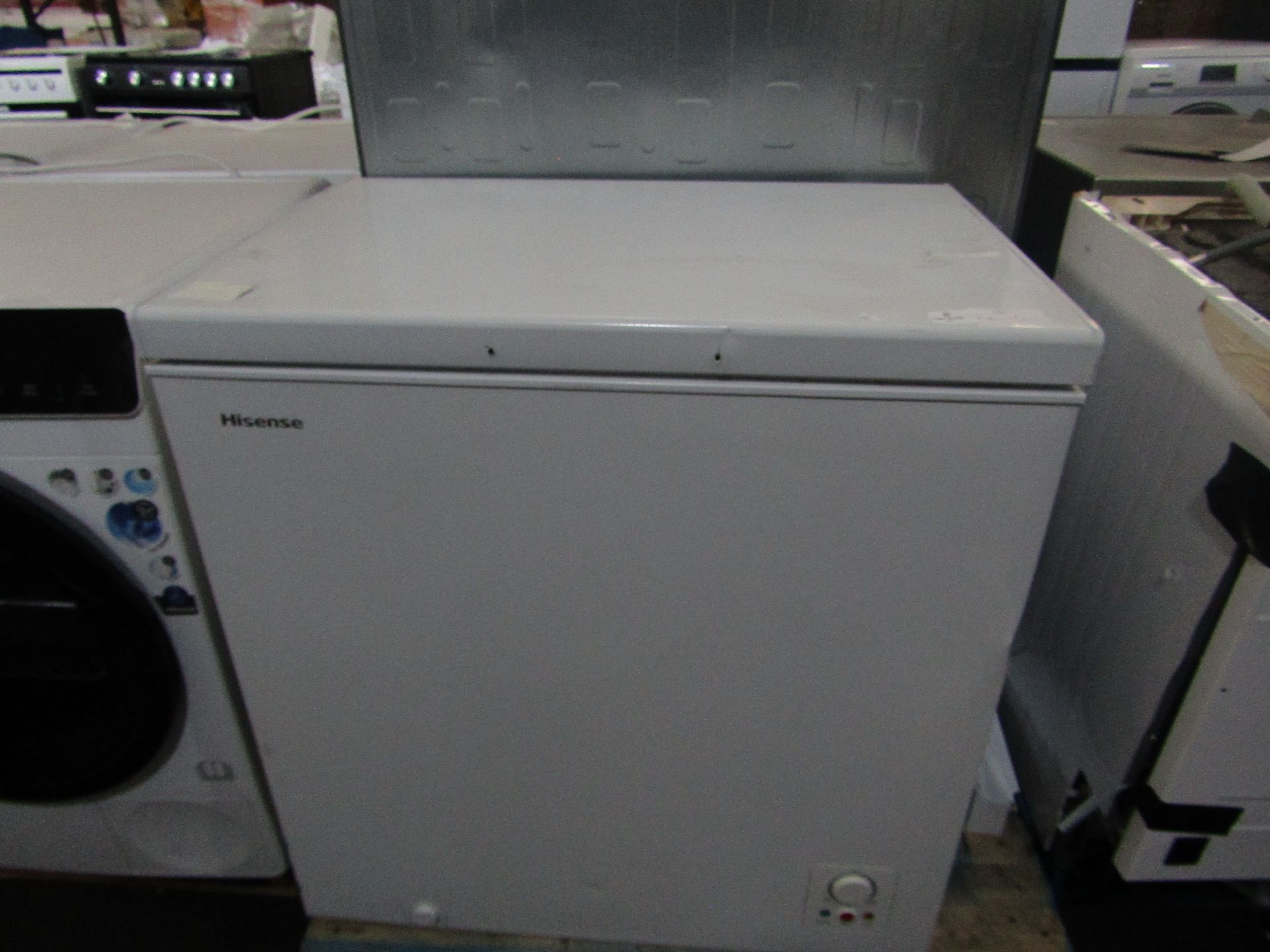 Hisense Chest freezer, powers on and gets cold, has a couple of small marks on it but other wise