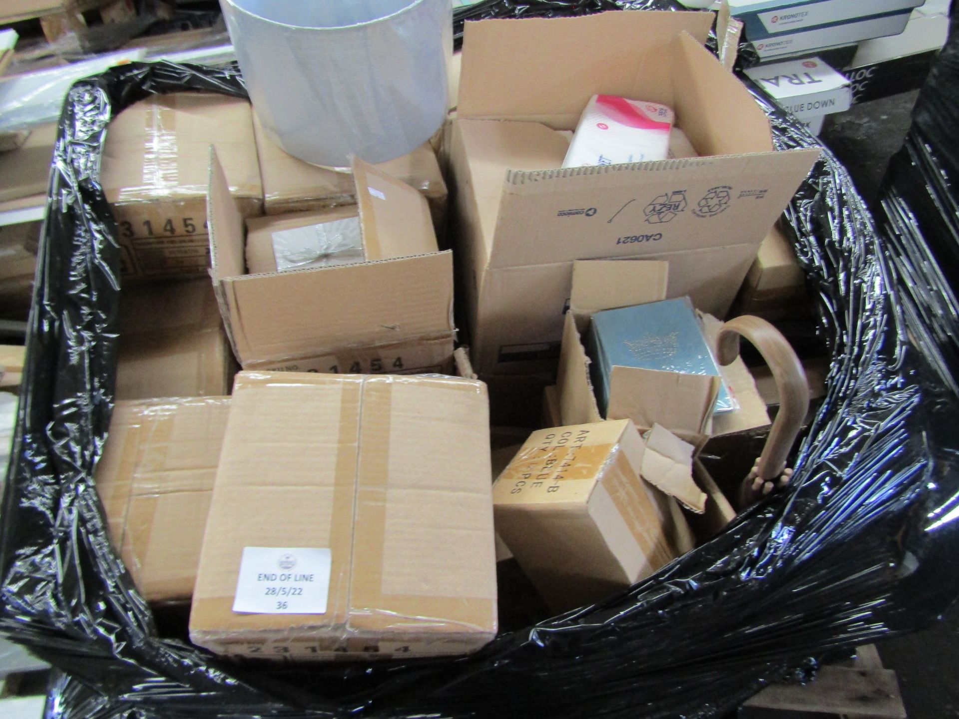 PALLET OF GENERAL STOCK INCL COASTER, PASSPORT COVERS AND COTTON WOOL.
