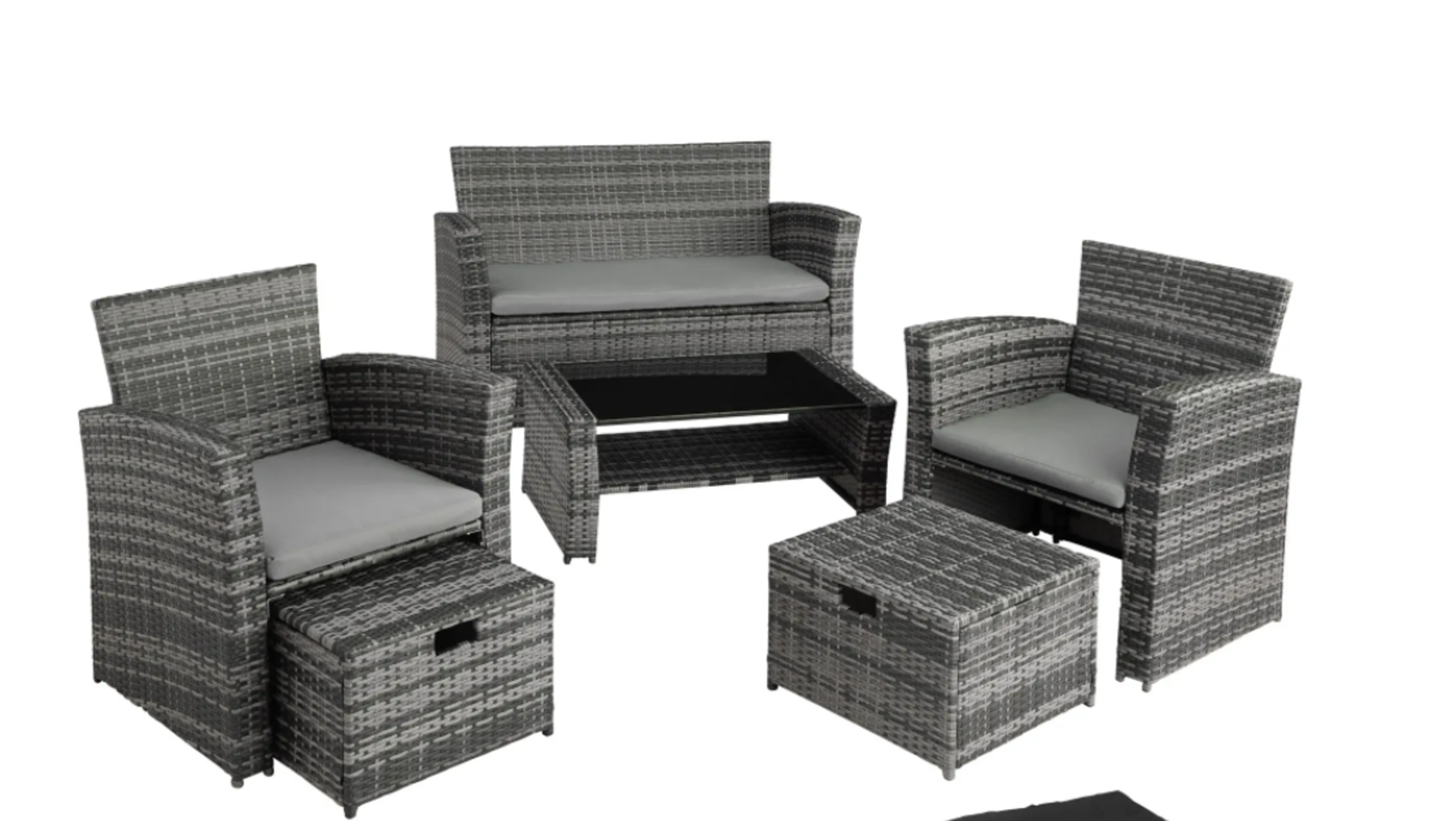 Rattan Garden Furniture Set Modena Grey,