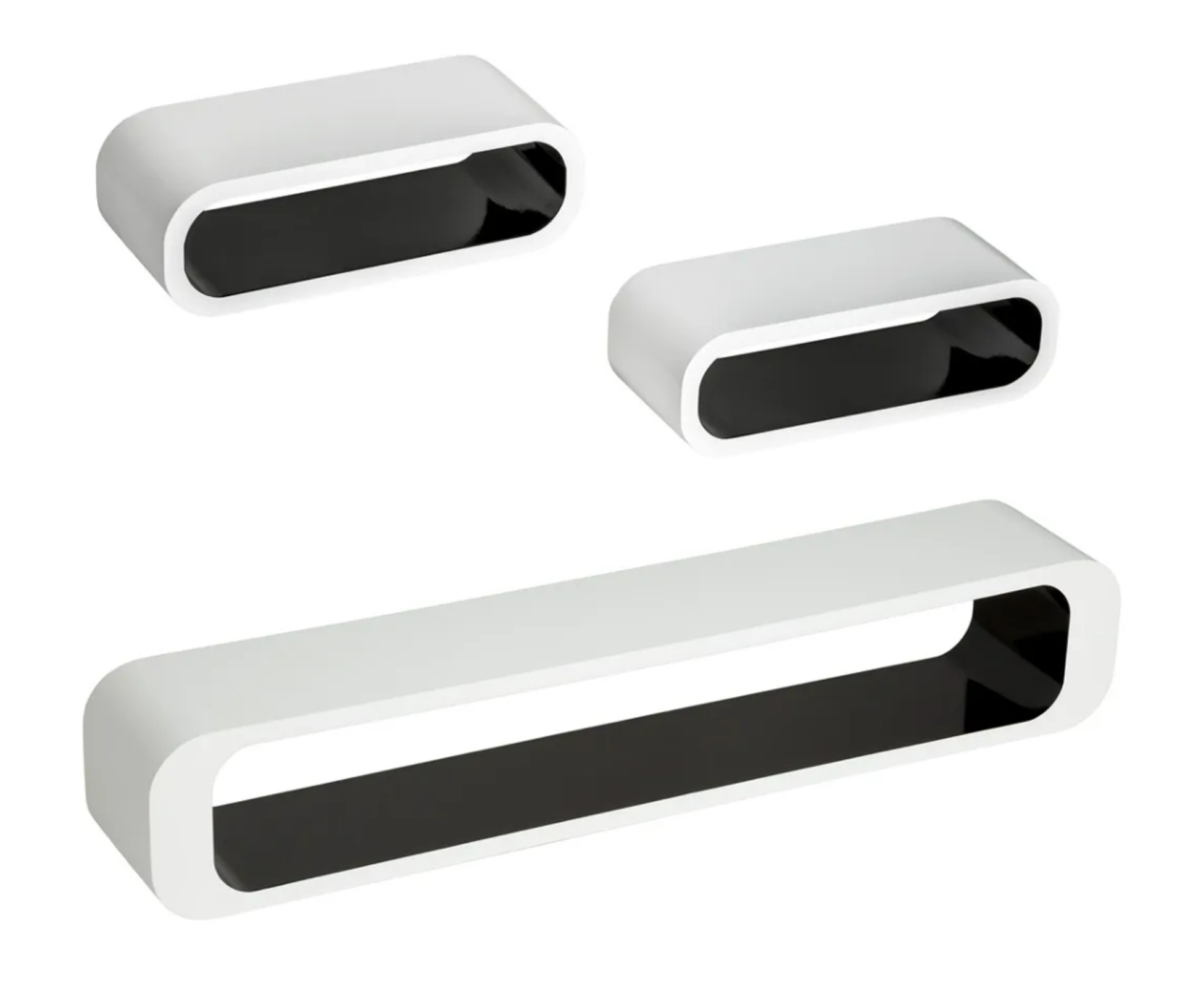 Tectake 3 Floating Shelves Liv Black And White RRP œ46.99