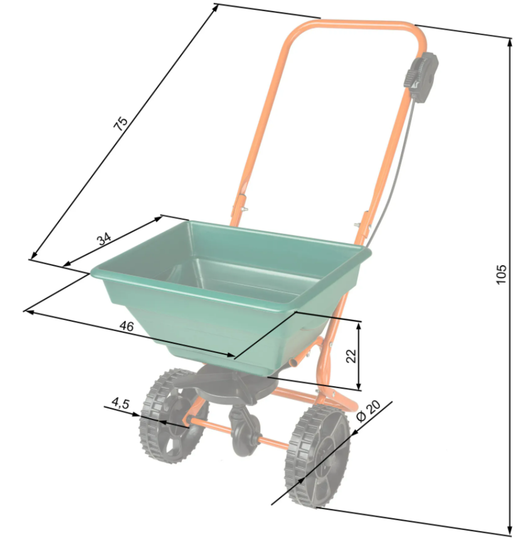 Tectake Fertilizer Spreader Cart Green RRP œ55.99