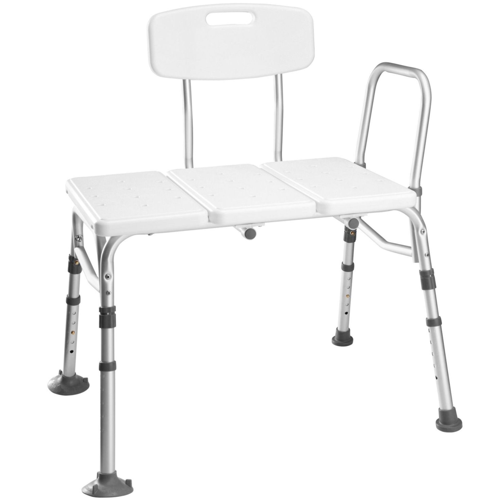 Tectake Bath Seat With Back- And Armrest Adjustable Height White RRP œ92.99