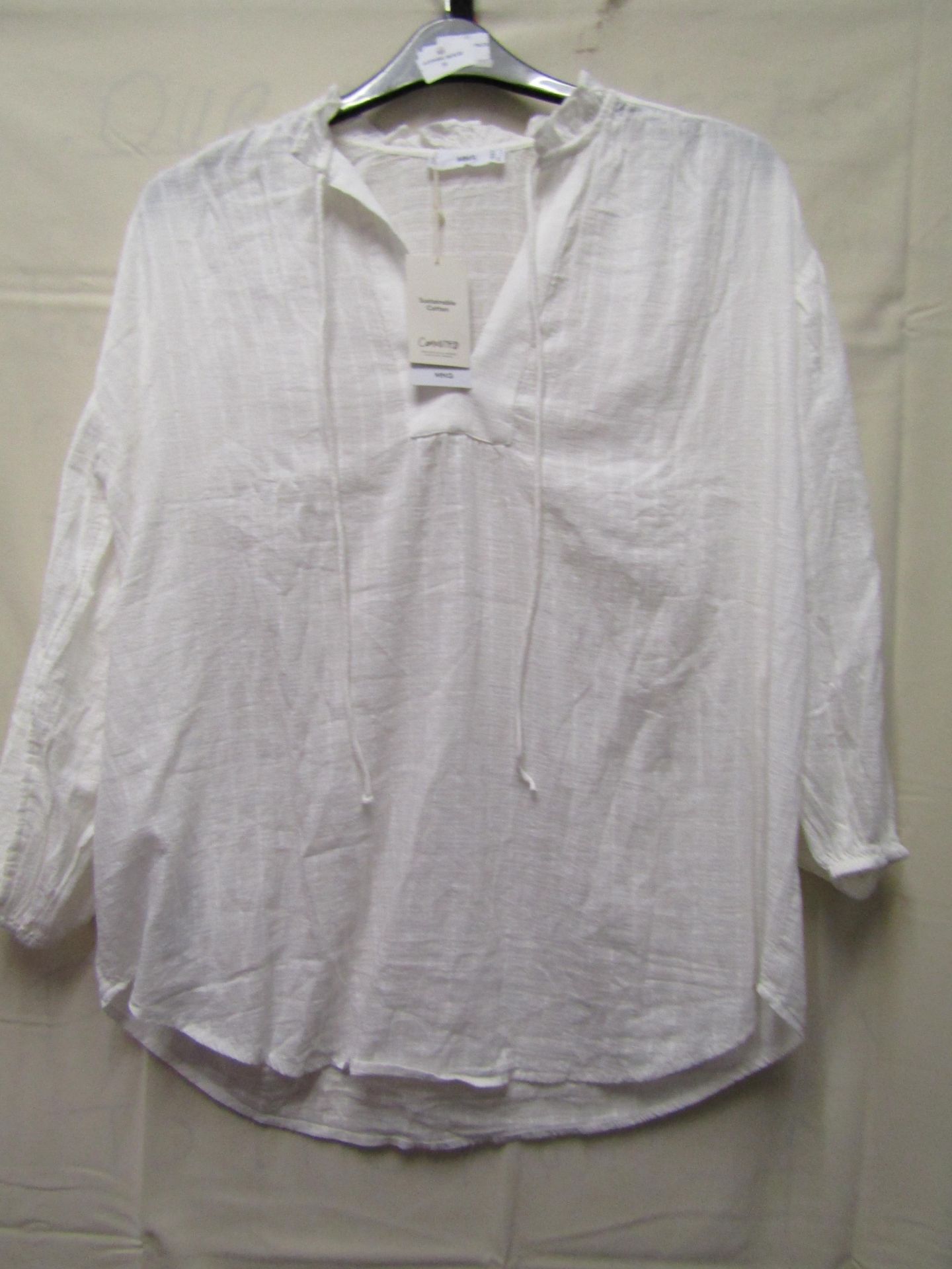 MNG Ladies Cream Blouse Size 10 New With Tags