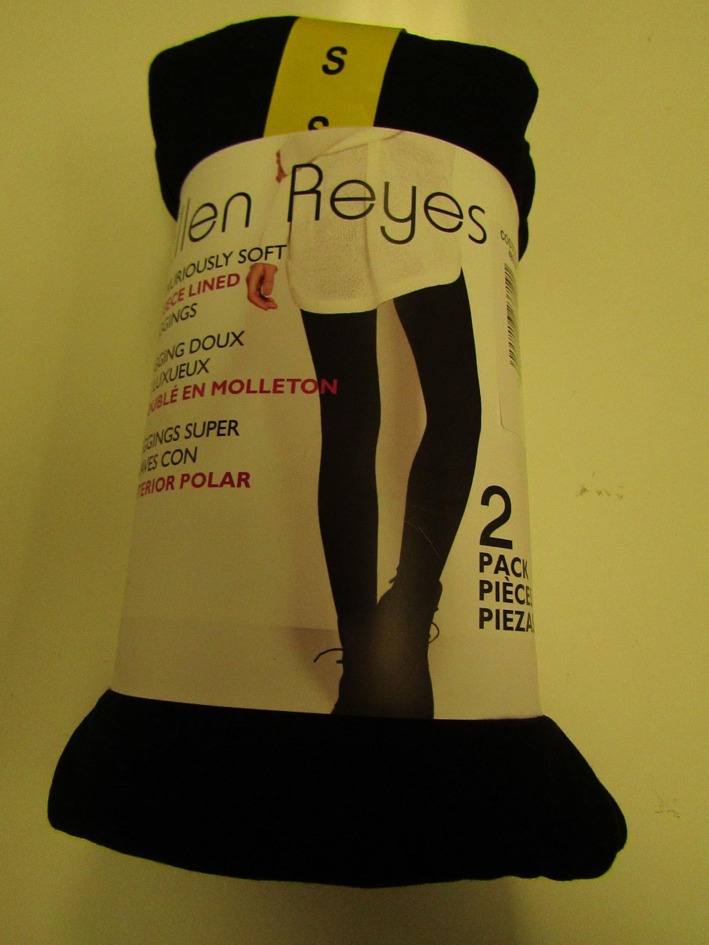 1 X PK of 2 Ellen Reyes Leggings Black Size S New & Packaged ( Some May Come With a Grey Pair Picked