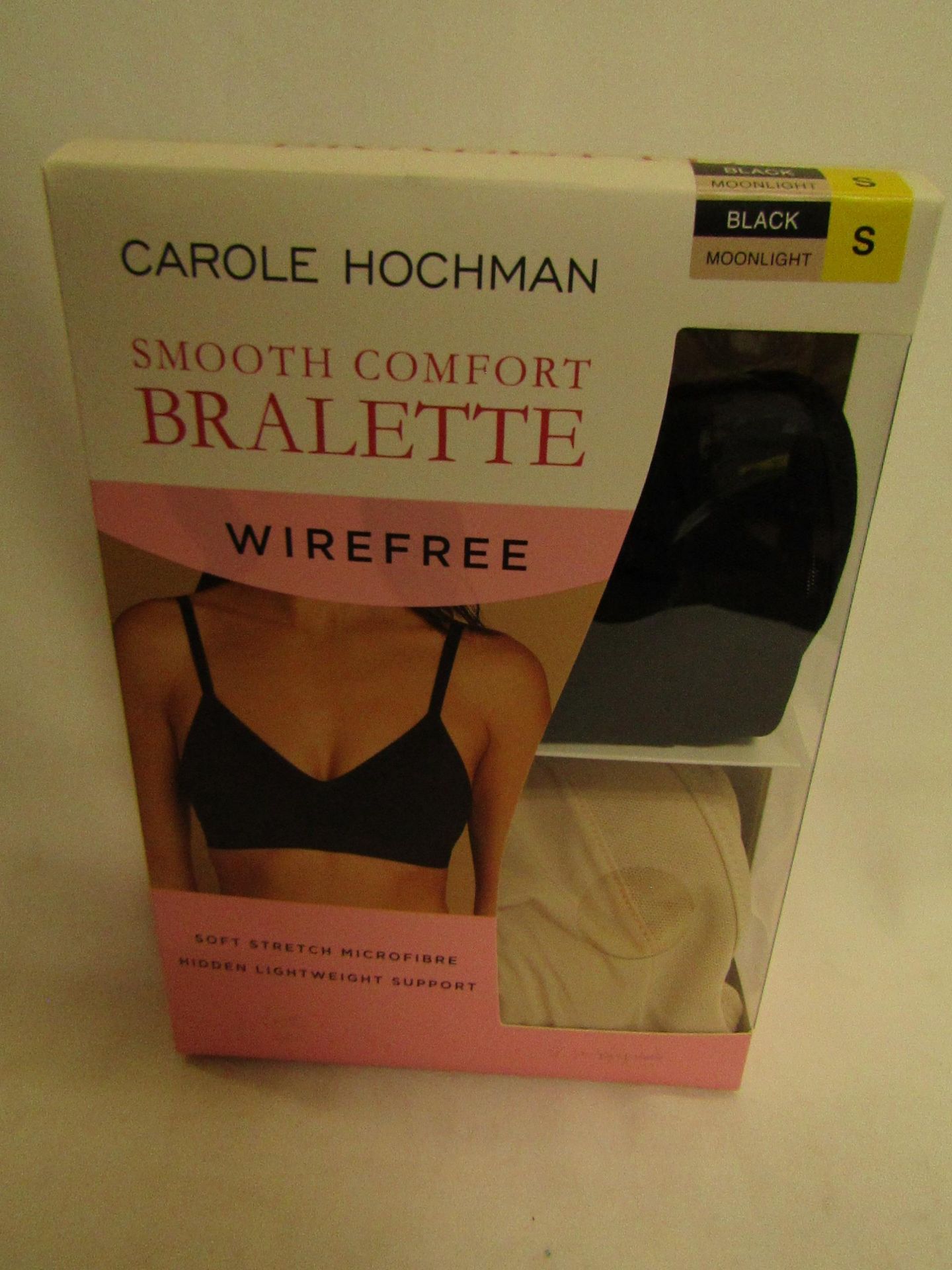 1 X PK of 2 Carole Hochman Wirefree Bralette Size S New & Boxed (Picked at Randon So Colours Will
