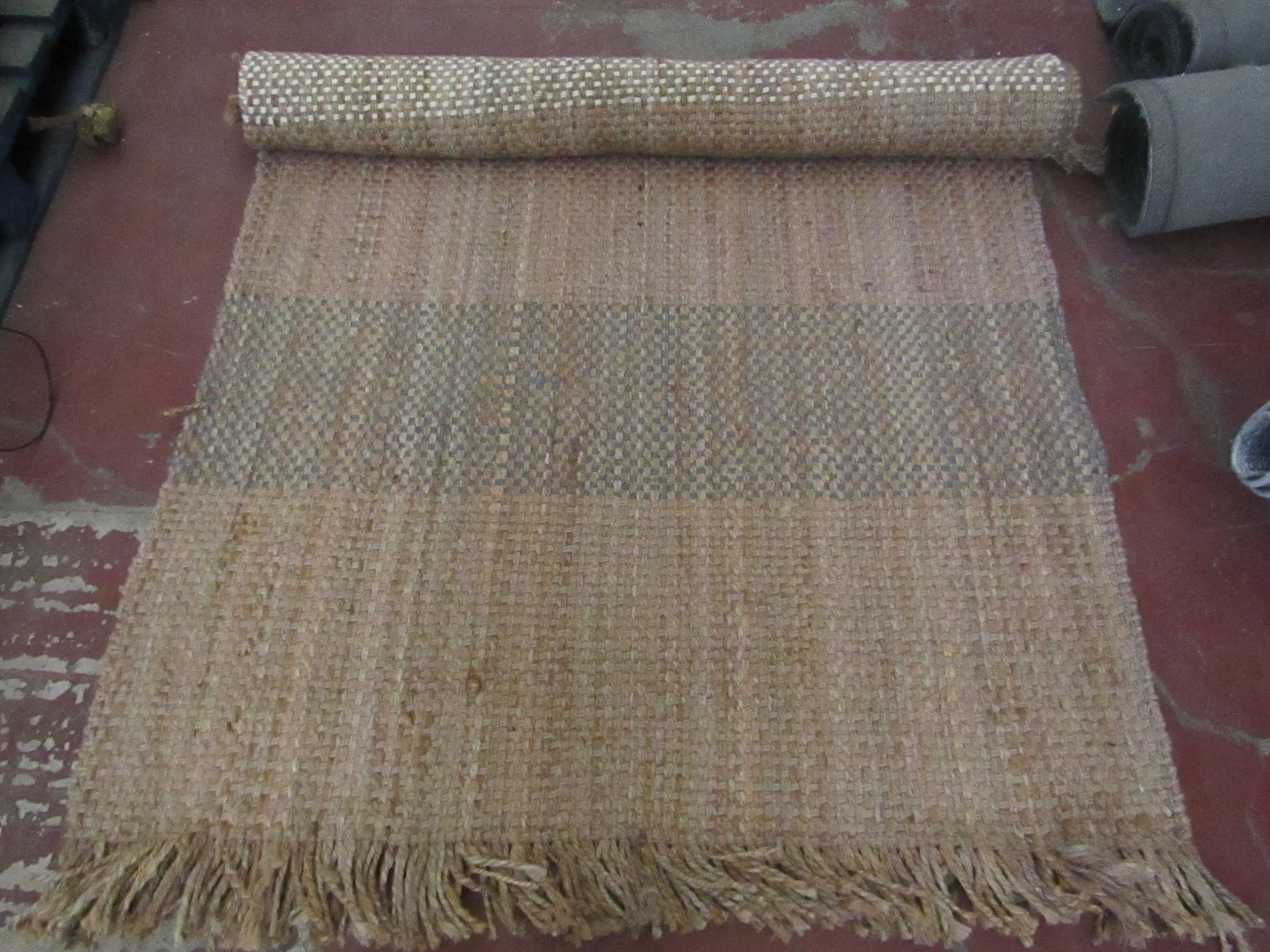 | 1X | LA REDOUTE UNIDENTIFIED RUG NATURAL WEAVE JUTE, MULTI COLOUR | NEEDS A CLEAN |