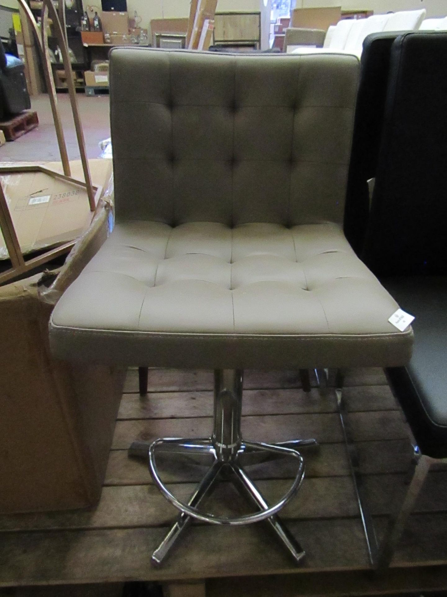 | 1X | DWELL SWIVEL BARSTOOL, GREY | GOOD CONDITION |