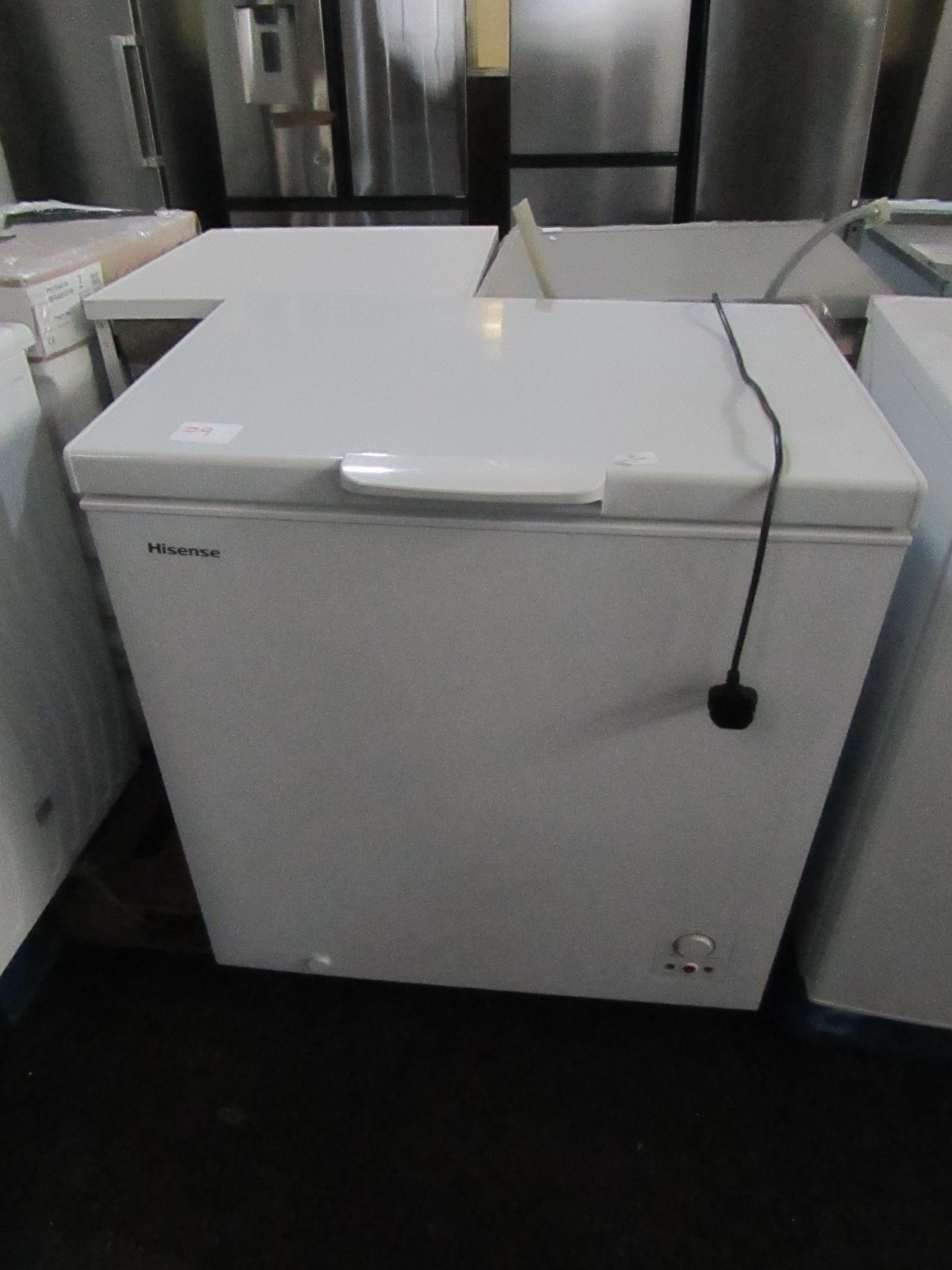 Hisense Chest freezer, powers on and gets cold, has a couple of small marks on it but other wise