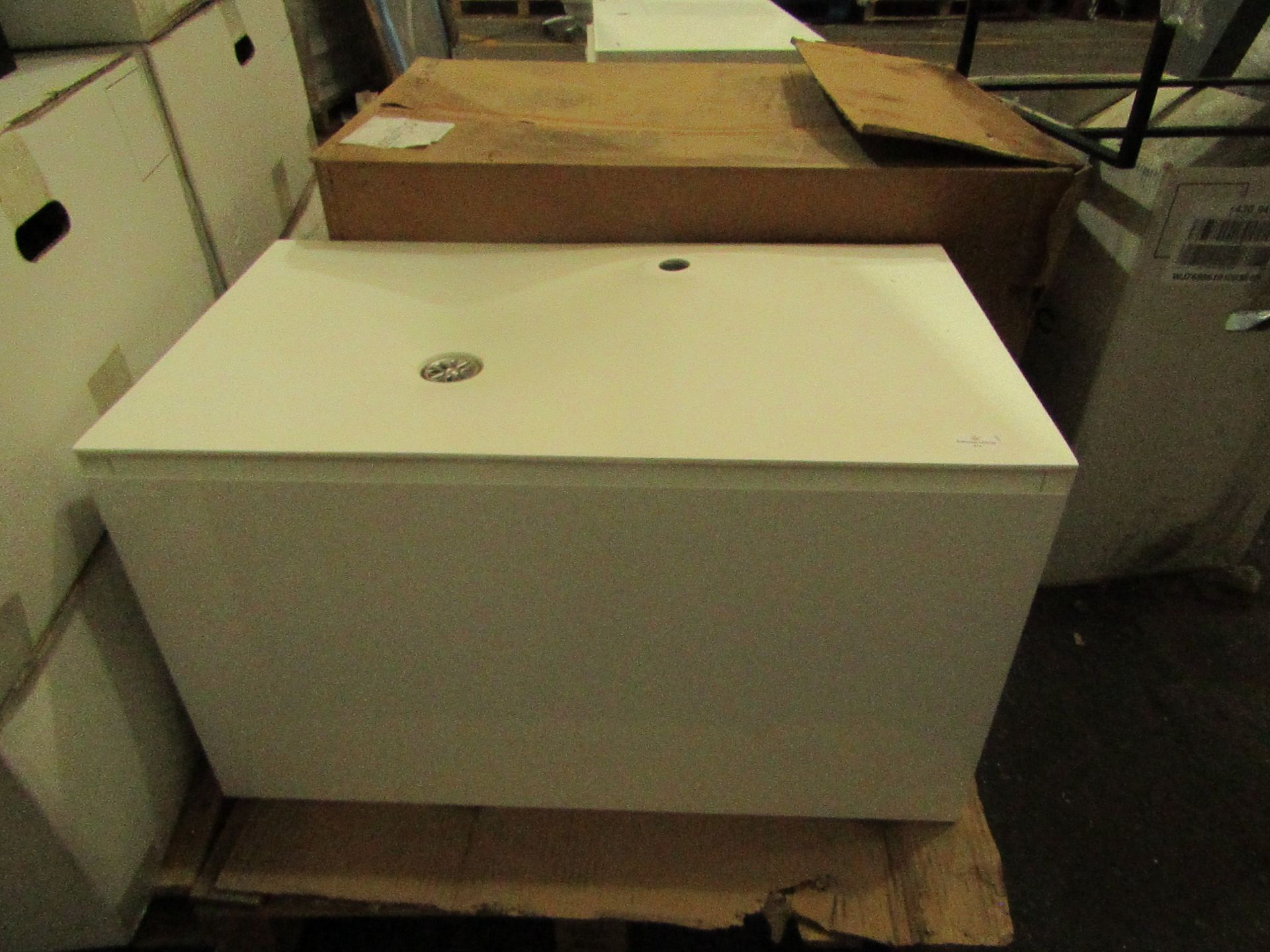 Cosmic Flow 800 wall mounted Single drawer unit with matching sink, unused but the unit does have
