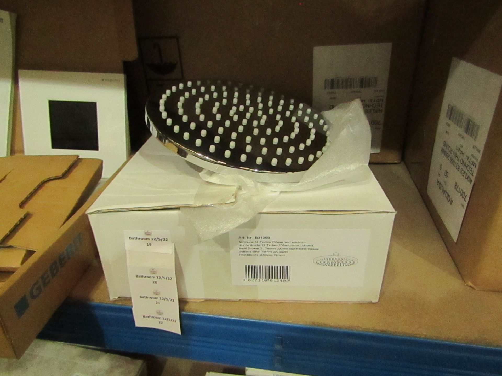 Aqualisa round rain shower head, new and boxed.