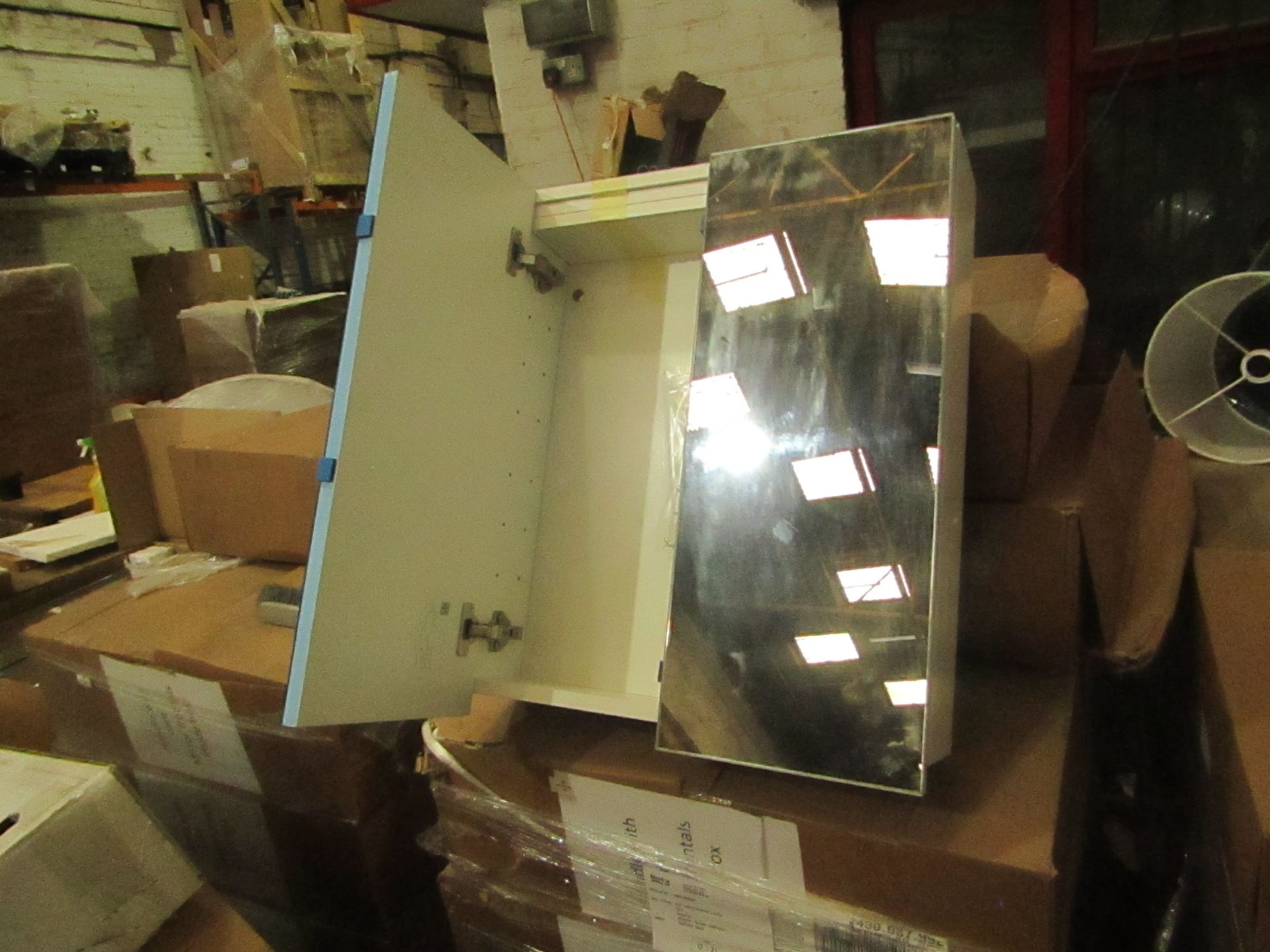 Designer 2-Door Mirrored Cabinet 550mm, all new and boxed.