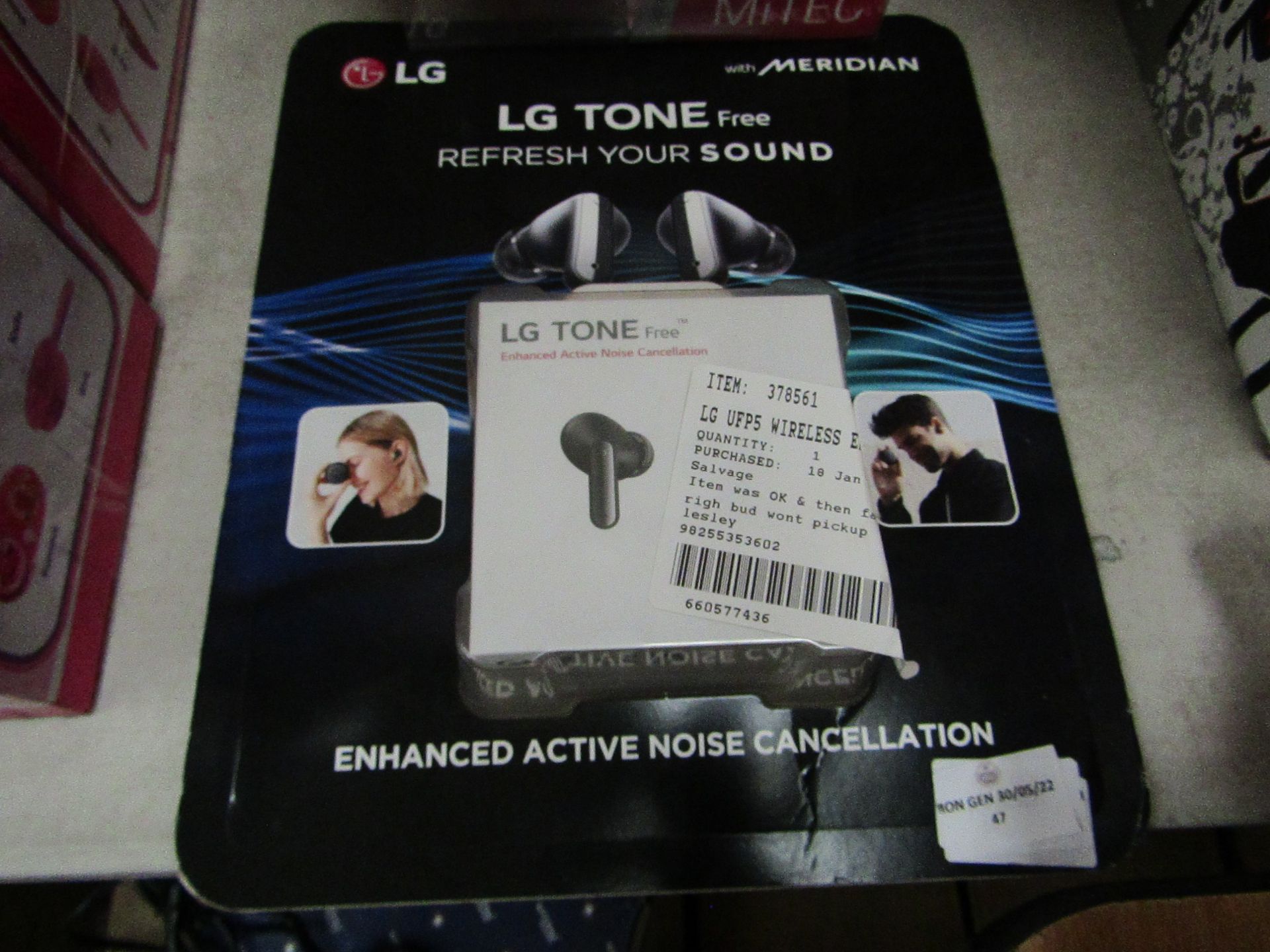 LG - Tone Free UFP5 Wireless Earbuds With Charging Case - Untested & Boxed. RRP £69.99