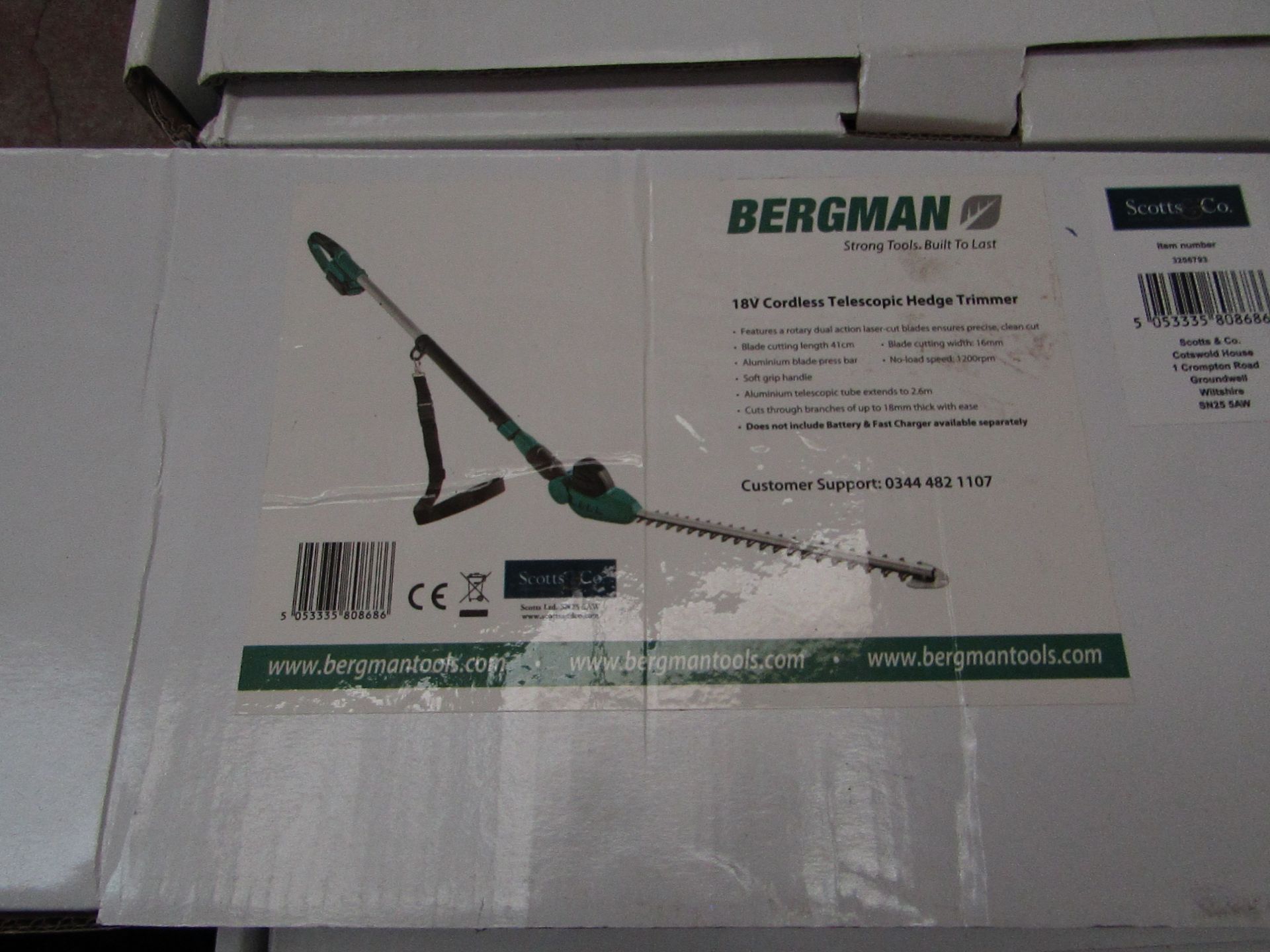 1 x Scotts of Stow Bergman® Interchange Cordless Telescopic Hedge Trimmer RRP £69.95 SKU SCO-DIR-