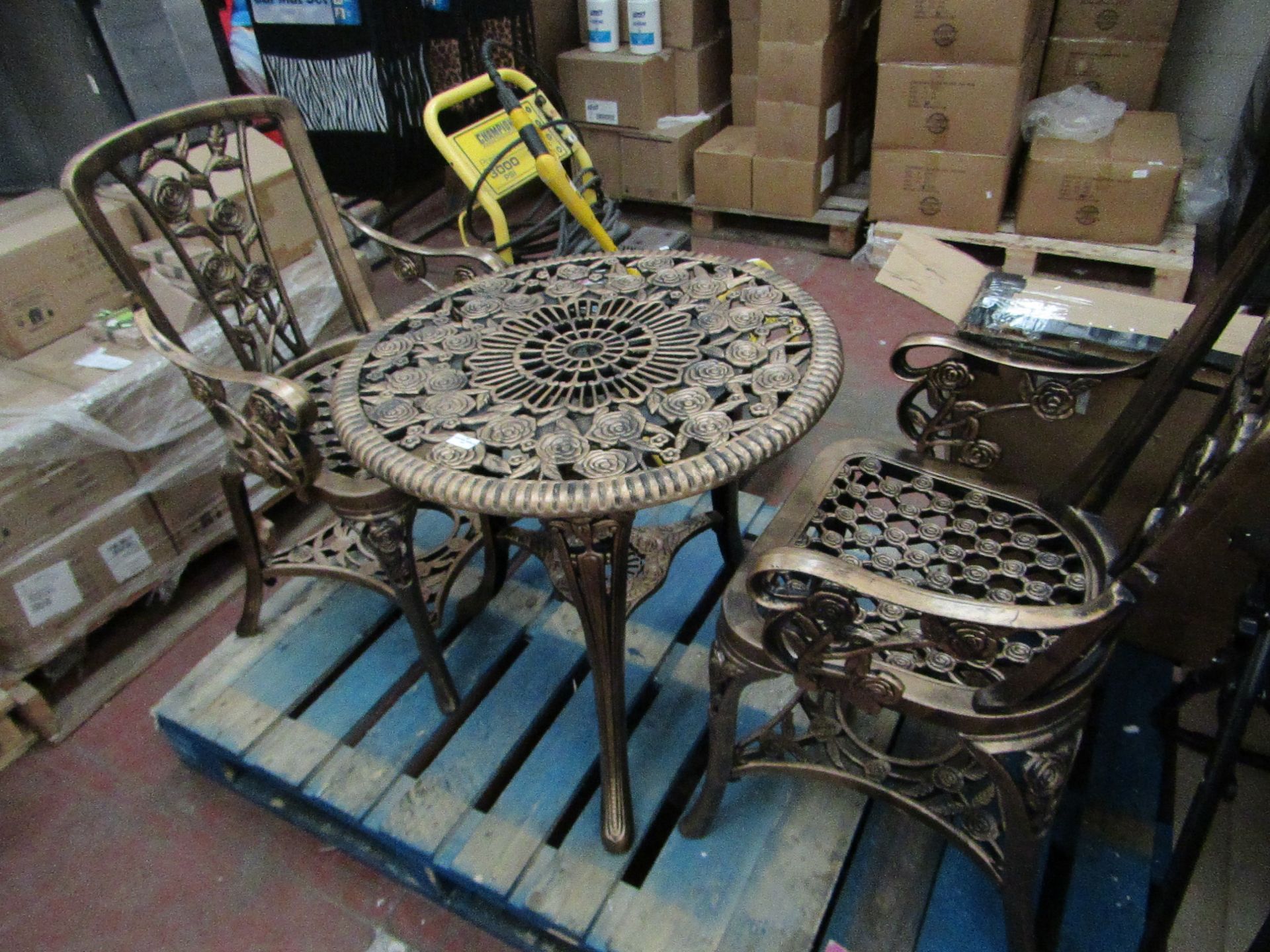 Pro Garden - 3-Piece Garden Table & Chair Set - Vintage Bronze Style - Please See Image For