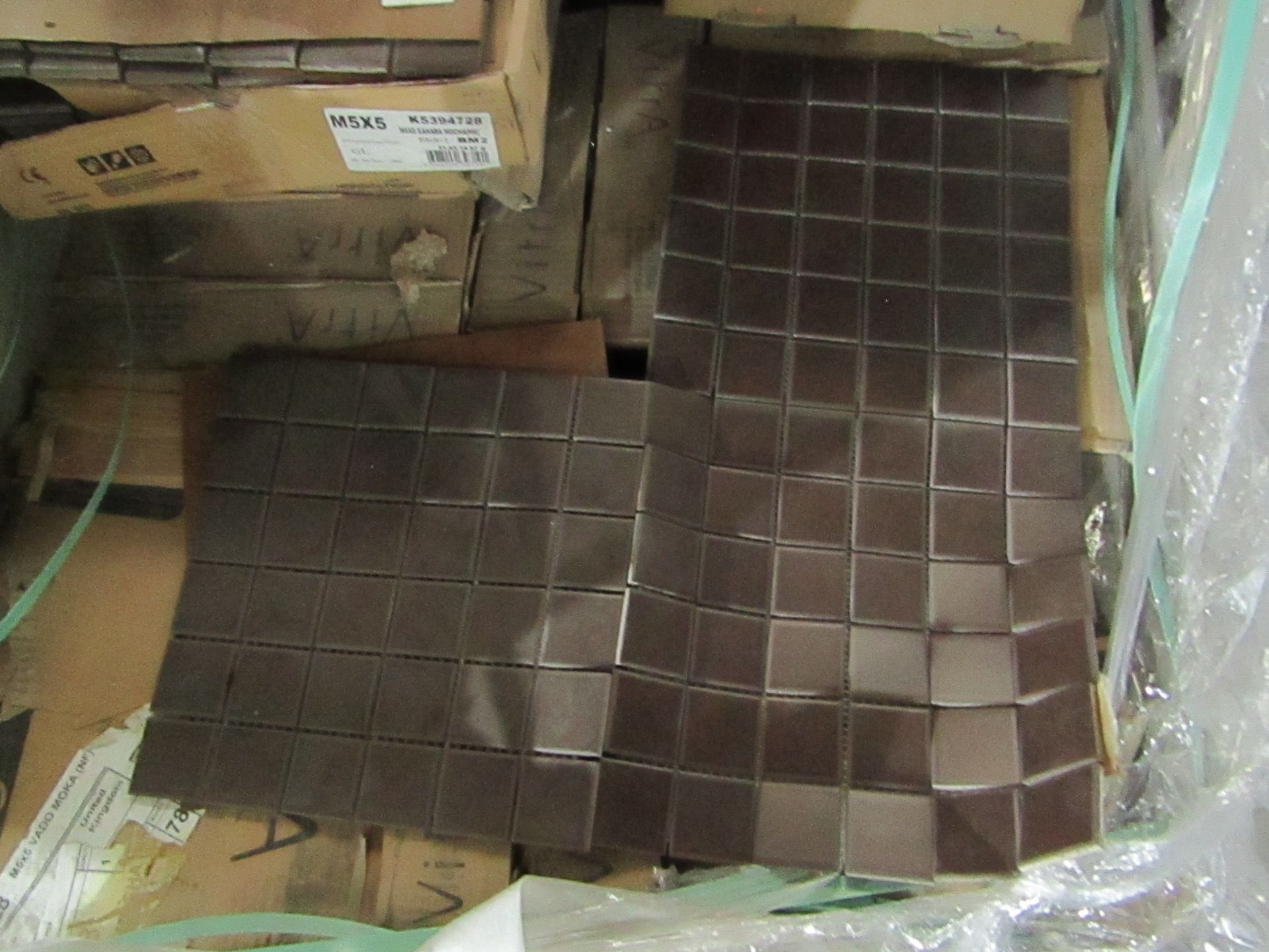 A pallet of 48x packs of 10 Johnsons Tiles 360x275mm Grassmere Bracken matt wall and floor tiles,