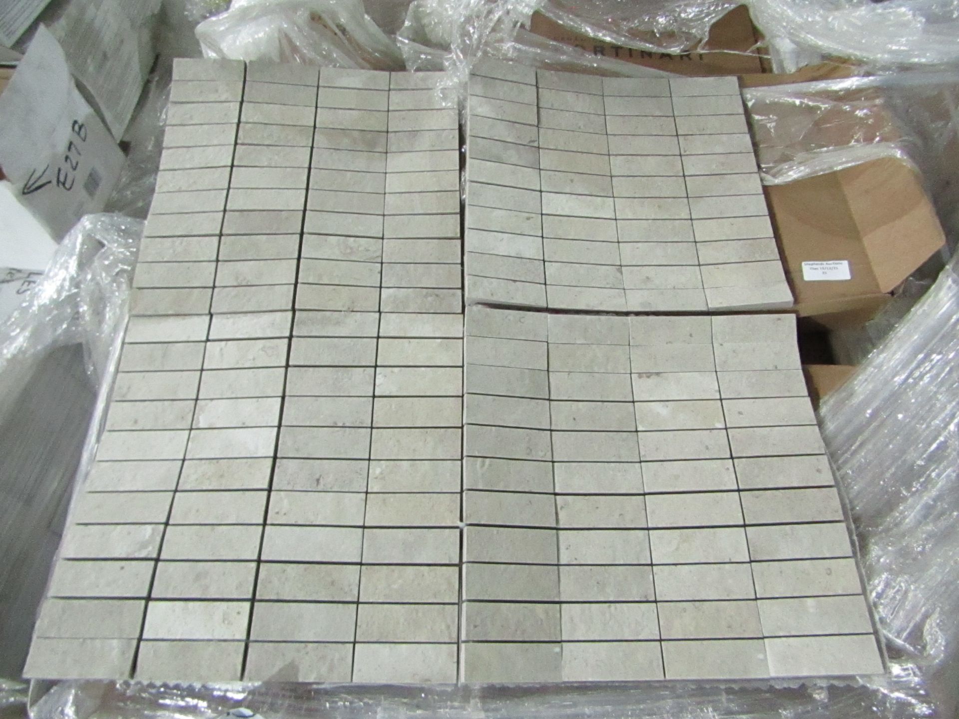 A pallet of 48x packs of 10 Johnsons Tiles 360x275mm Grassmere Bracken matt wall and floor tiles,