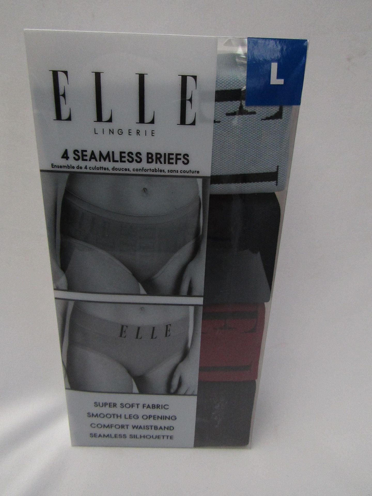 1 X PK of 4 Elle Seamless Briefs Size L Various Colours New & Boxed