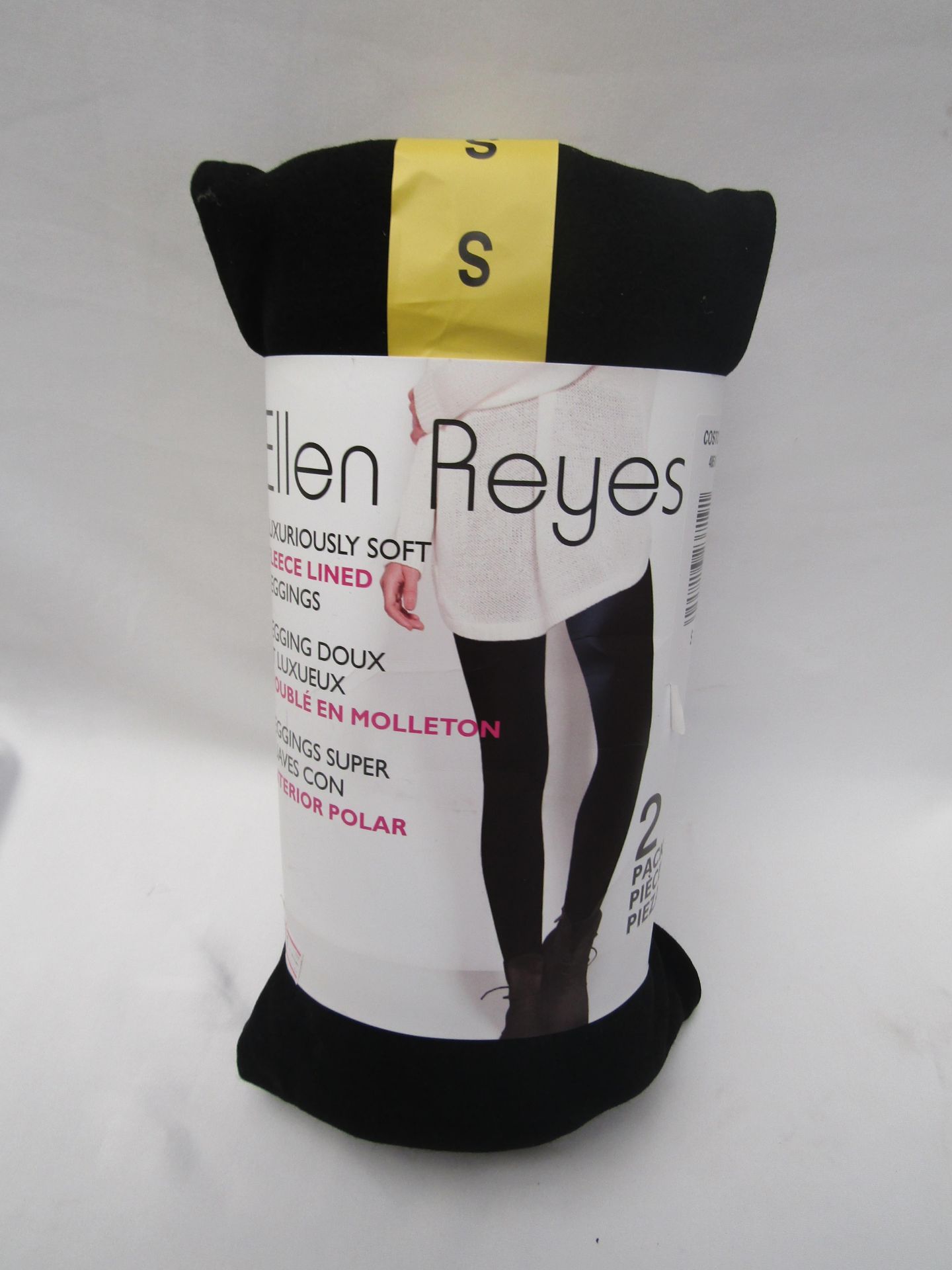 1 X PK of 2 Ellen Reyes Fleece Lined Leggings Black Size S new & Packaged