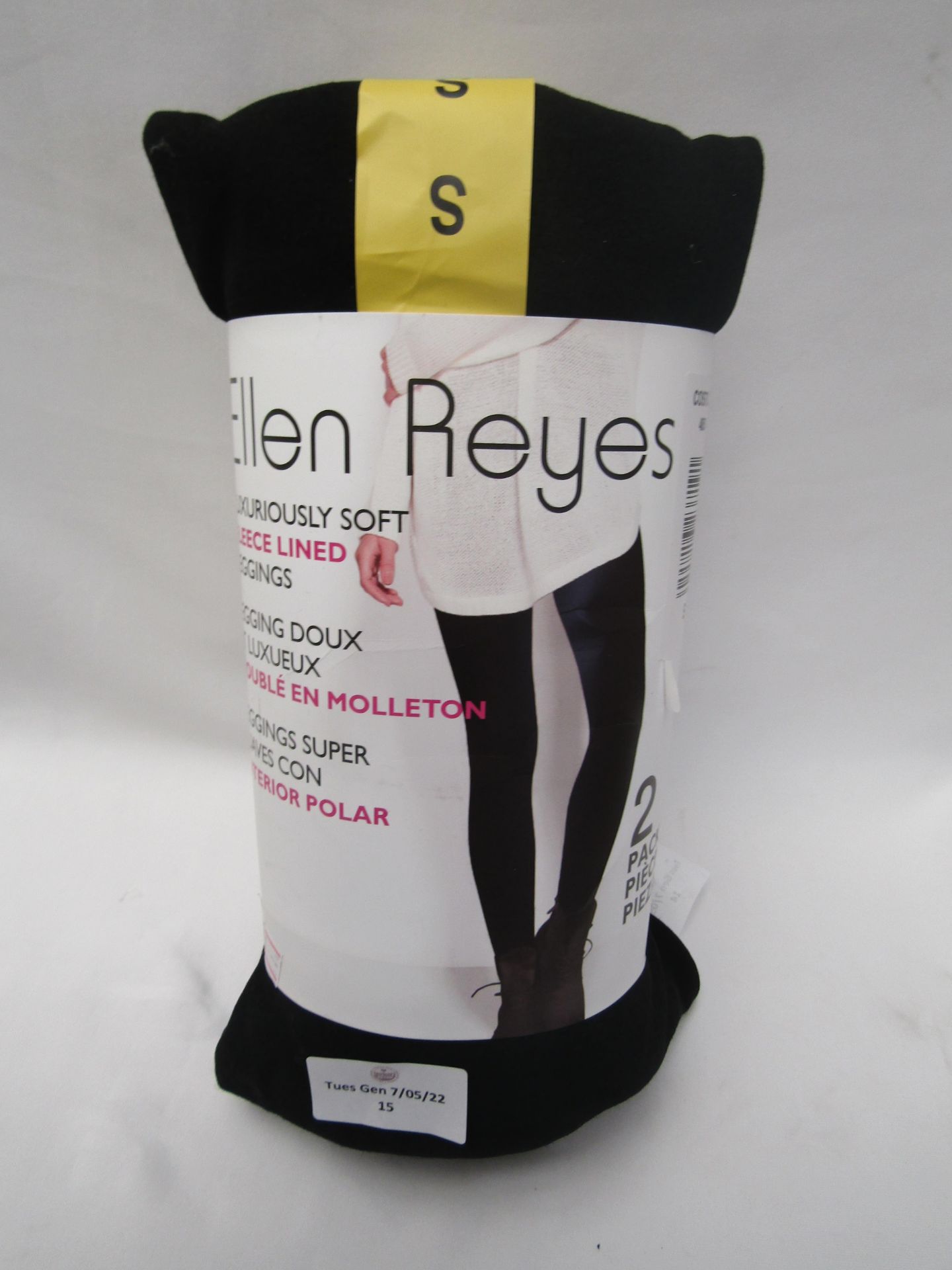1 X PK of 2 Ellen Reyes Fleece Lined Leggings Black Size S new & Packaged