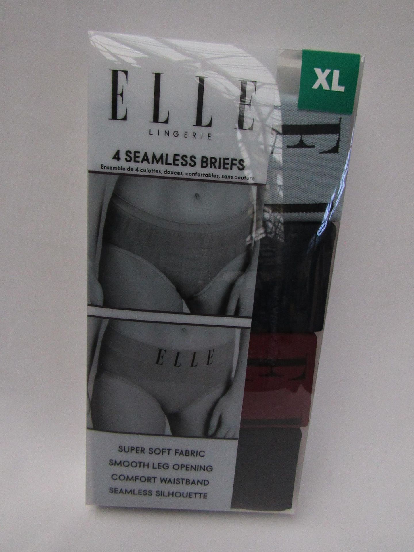 1 X PK of 4 Elle Seamless Briefs Size X/L Various Colours New & Boxed