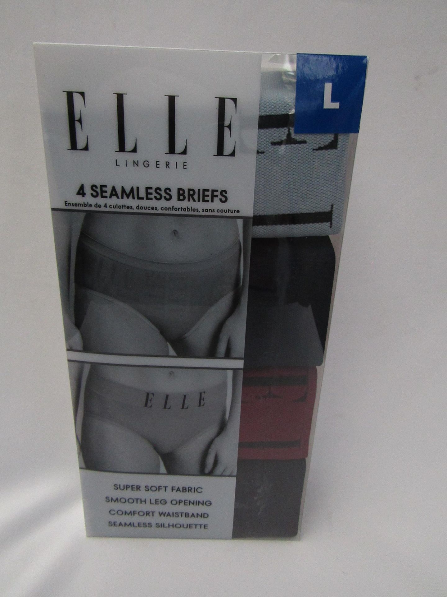 1 X PK of 4 Elle Seamless Briefs Size L Various Colours New & Boxed