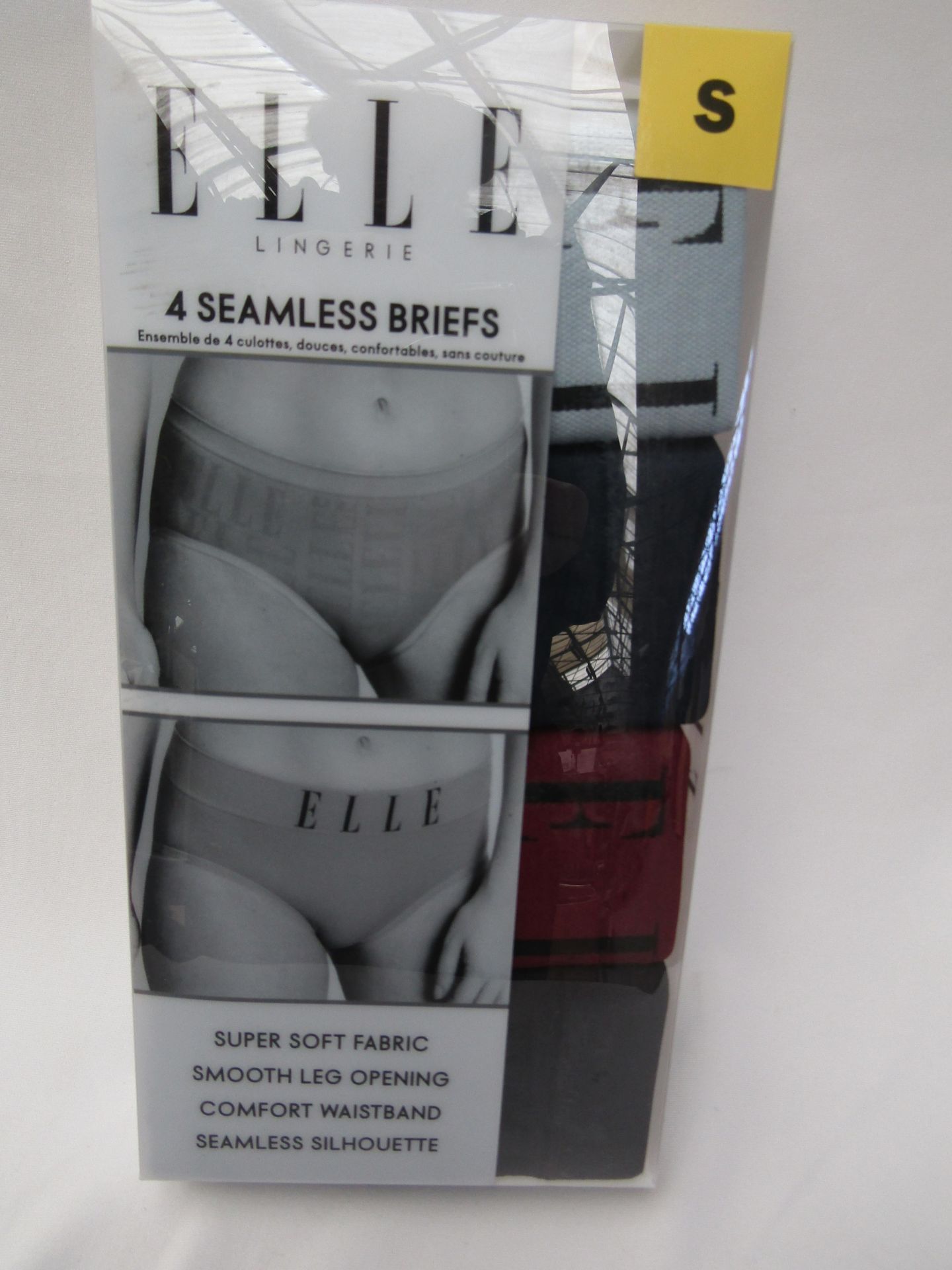 1 X PK of 4 Elle Seamless Briefs Size S Various Colours New & Boxed