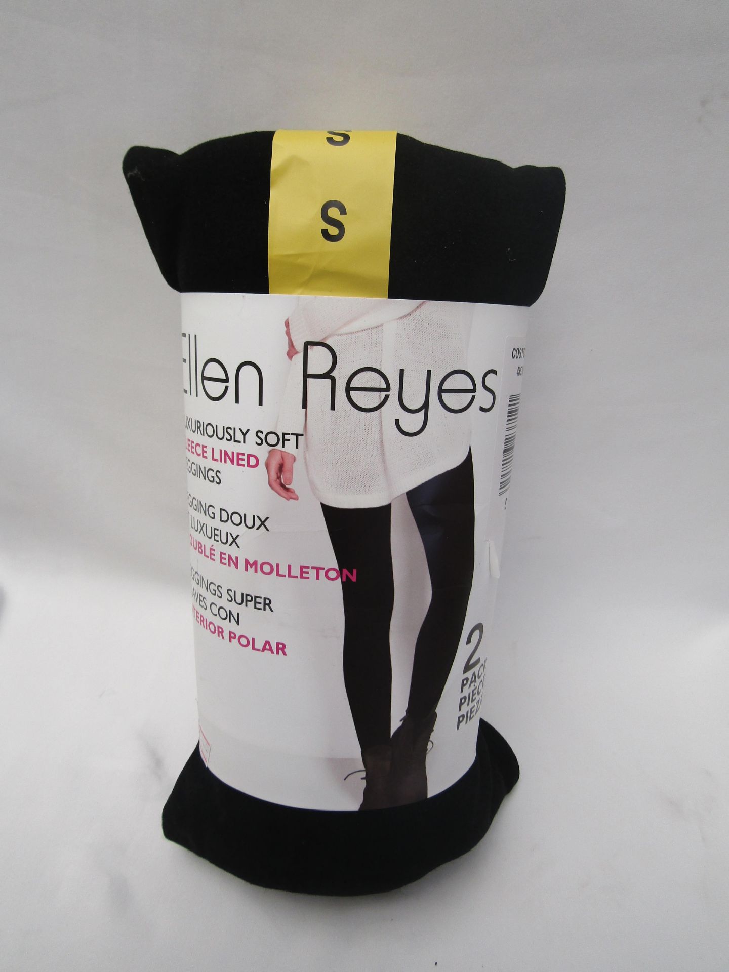 1 X PK of 2 Ellen Reyes Fleece Lined Leggings Black Size S new & Packaged