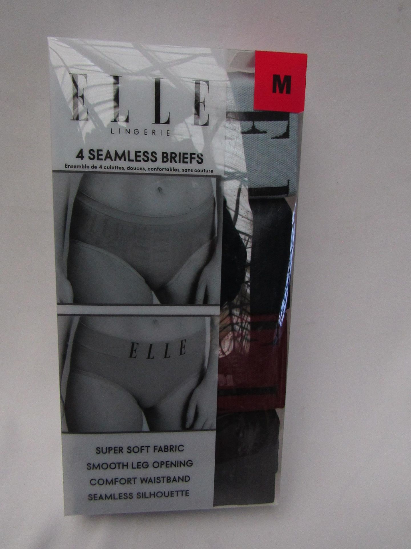 1 X PK of 4 Elle Seamless Briefs Size M Various Colours New & Boxed