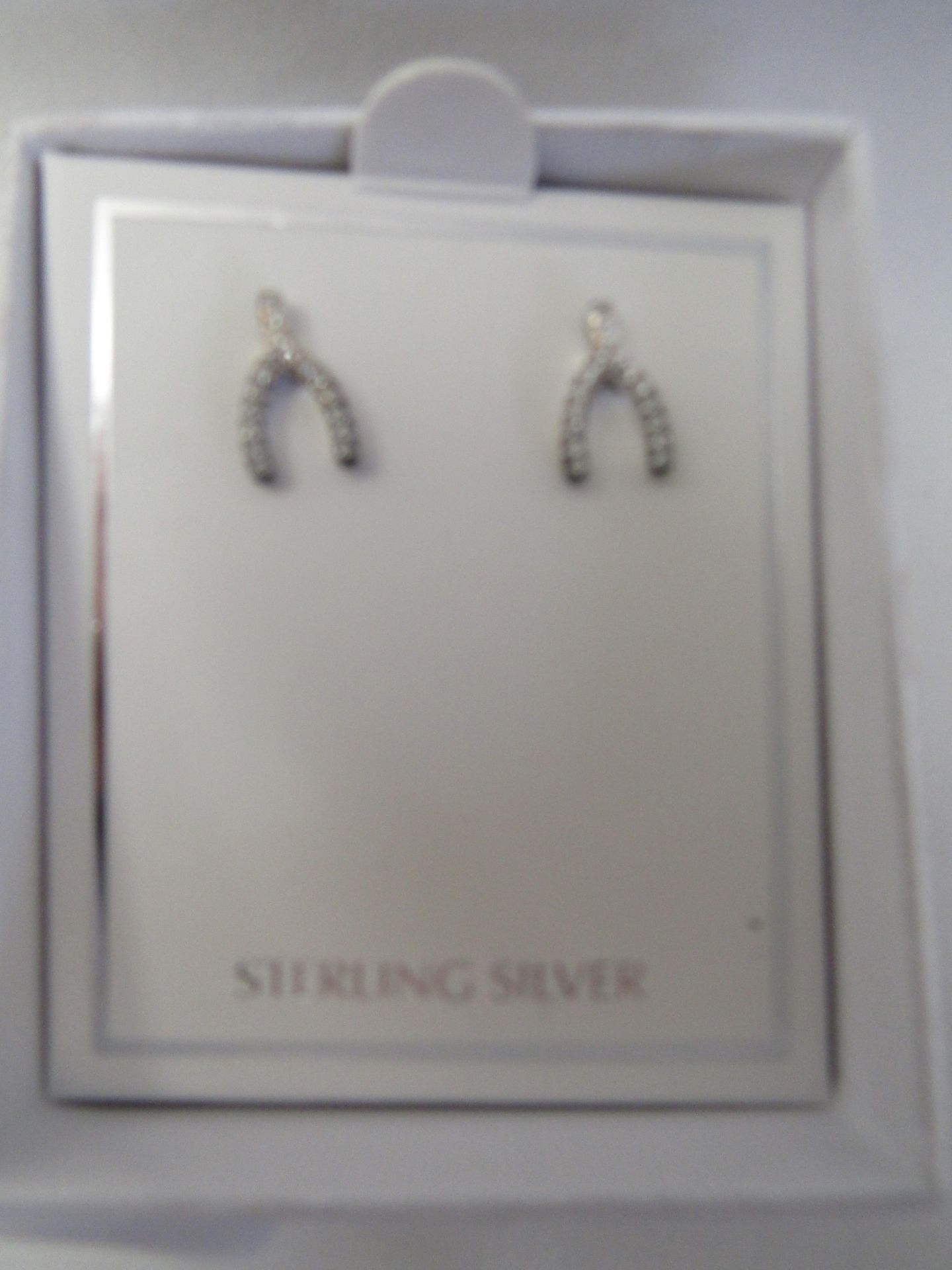 5 X Wishbone Earings ( Sterling Silver ) All Boxed