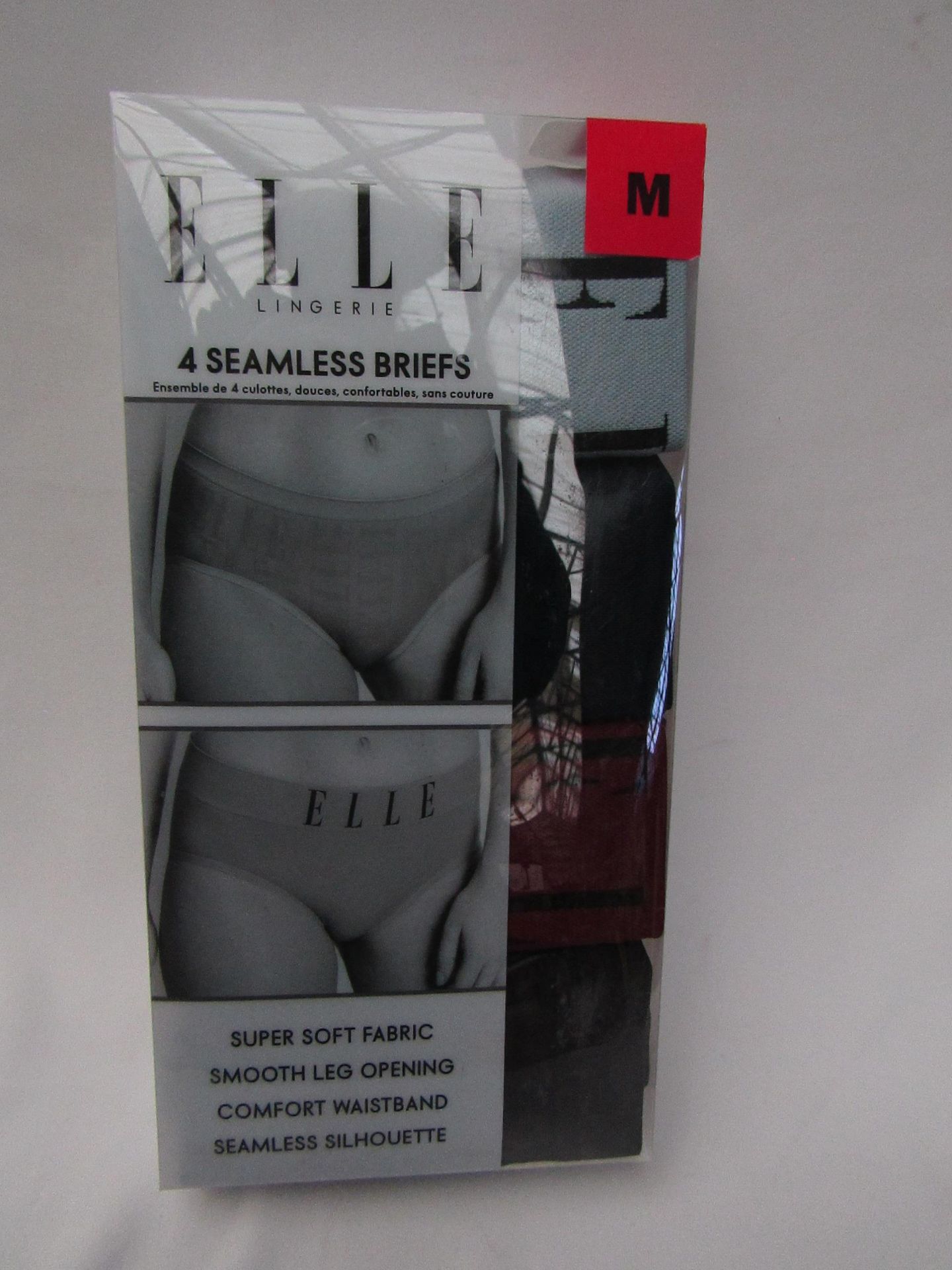 1 X PK of 4 Elle Seamless Briefs Size M Various Colours New & Boxed