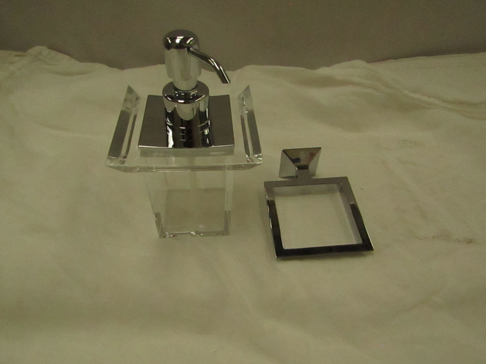 IBB - FIRENZE Chrome & Acrylic Soap Dispenser - Good Condition & Boxed.