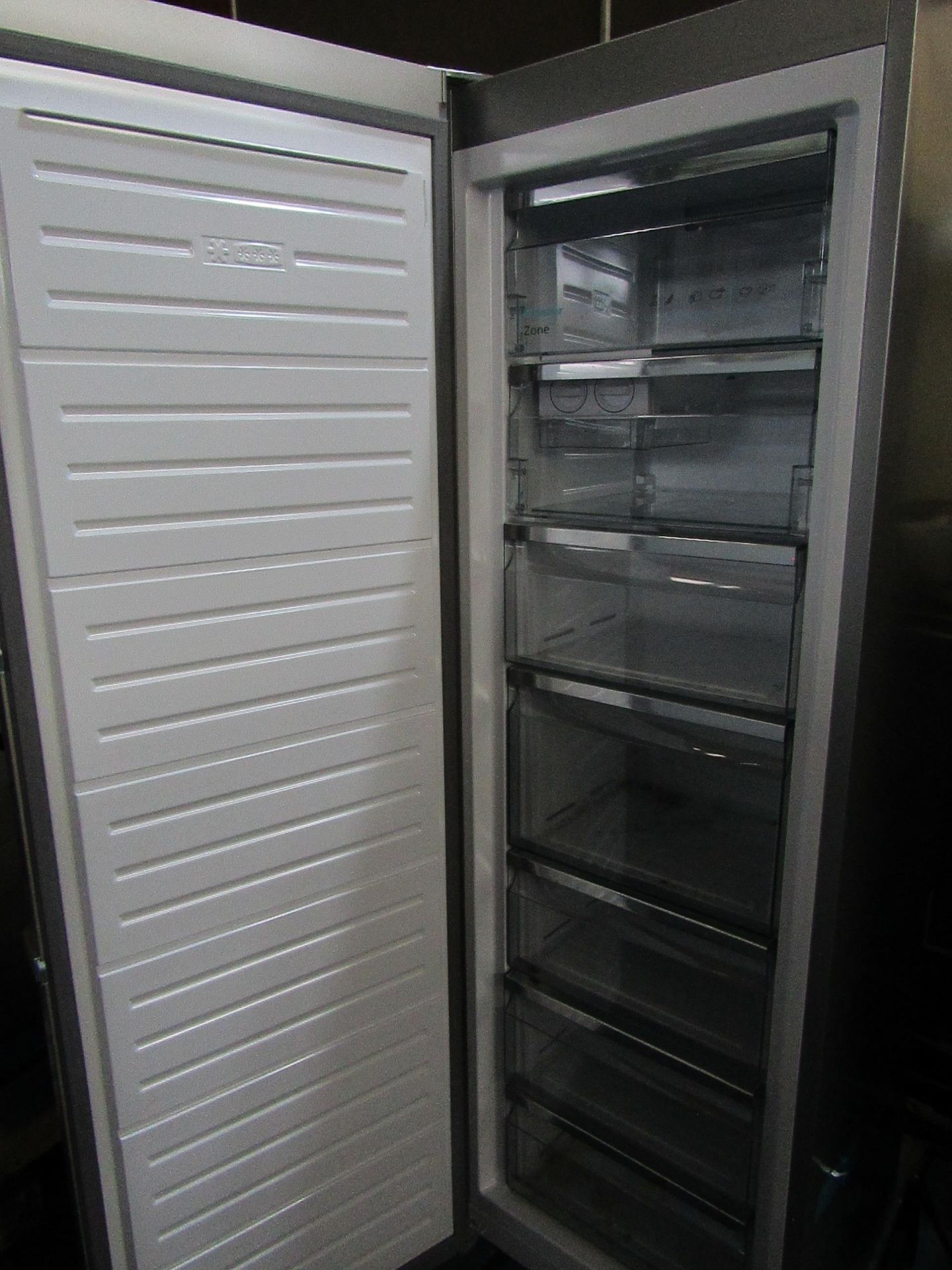 Sharp Tall Silver Freestanding Freezer - used, not getting cold - Image 2 of 2