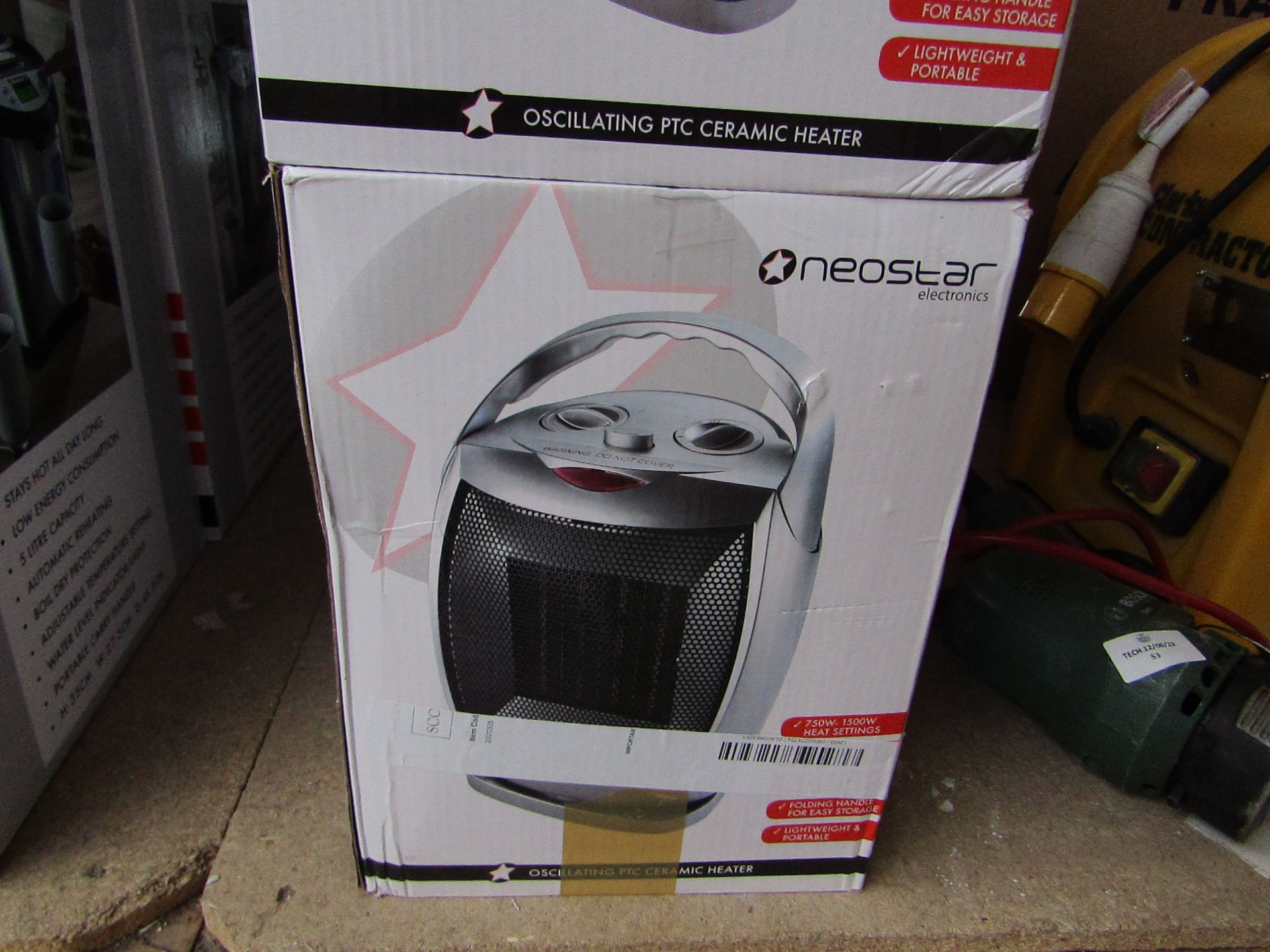 Neostar - Oscillating PTC Ceramic Heater ( 750w / 1500w ) - Unused & Boxed. RRP £50