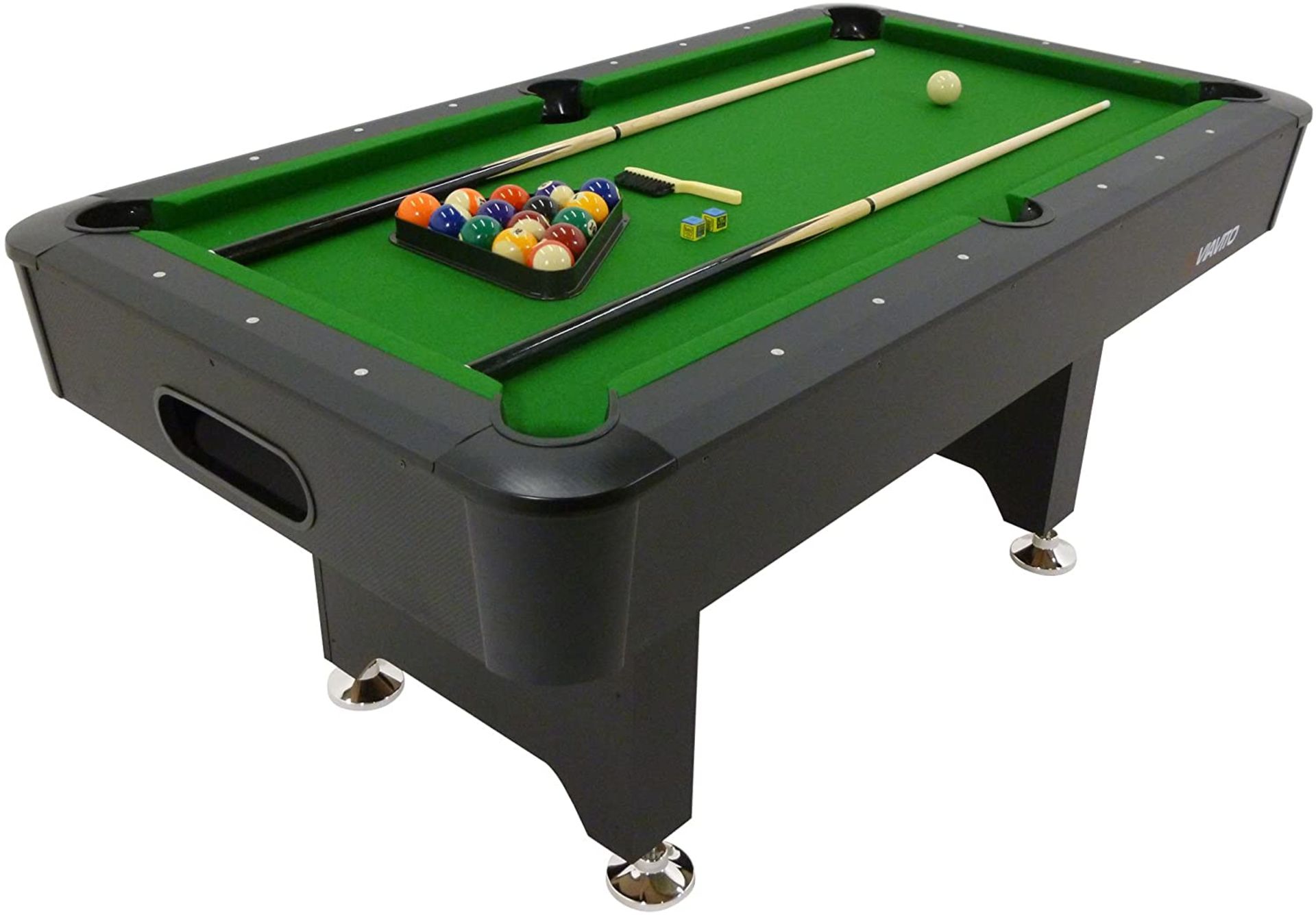 1 x Sweatband Viavito PT200 6ft Pool Table BLACK WITH GREEN CLOTH SURFACE RRP £479.00 This lot is