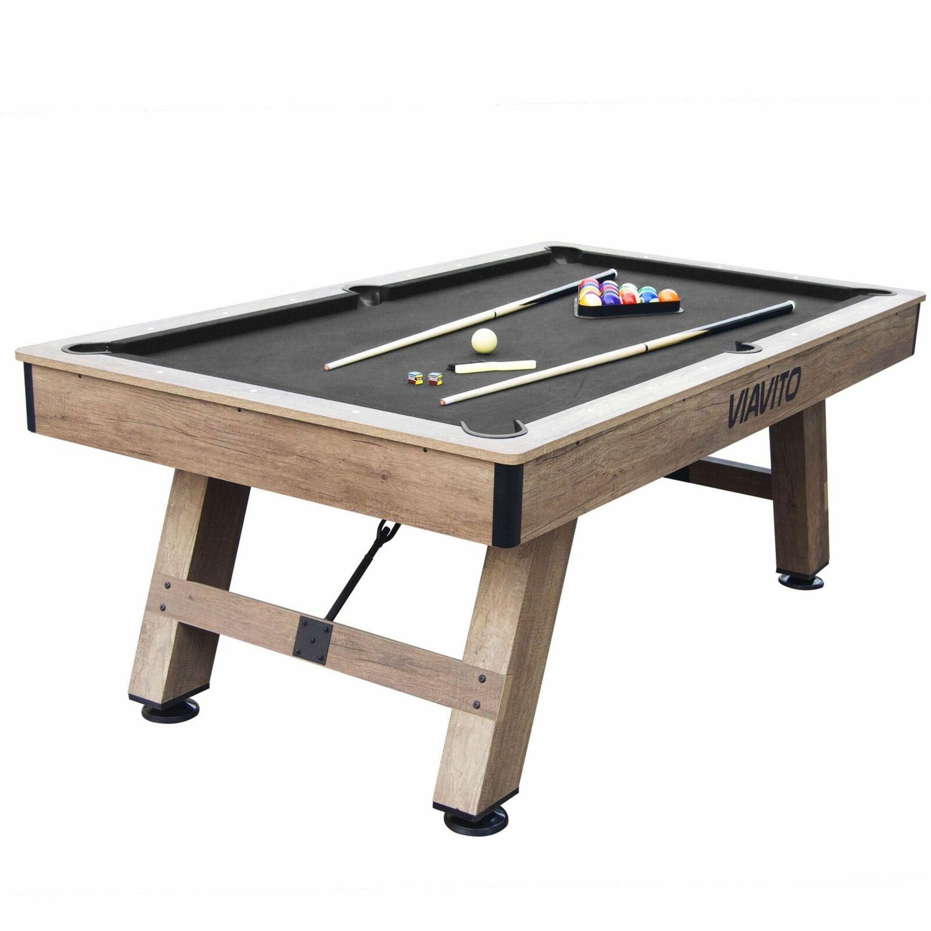 1 x Sweatband Viavito PT500 7ft Pool Table WOOD WITH BLACK CLOTH SURFACE RRP £549.00 This lot is a