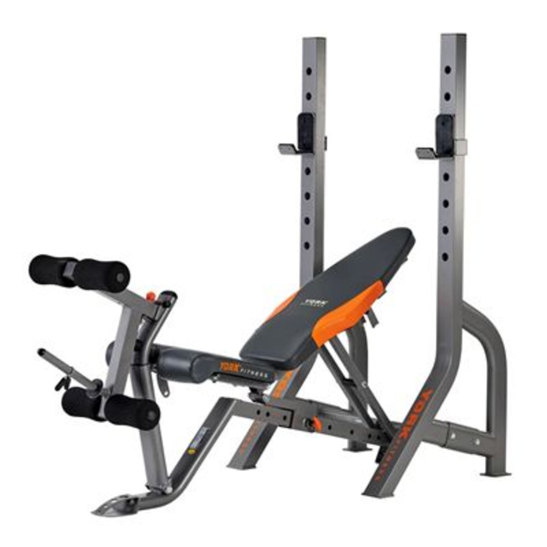 1 x Sweatband York Diamond Olympic Narrow Stance Barbell Bench BLACK/SILVER/ORANGE RRP £399.00