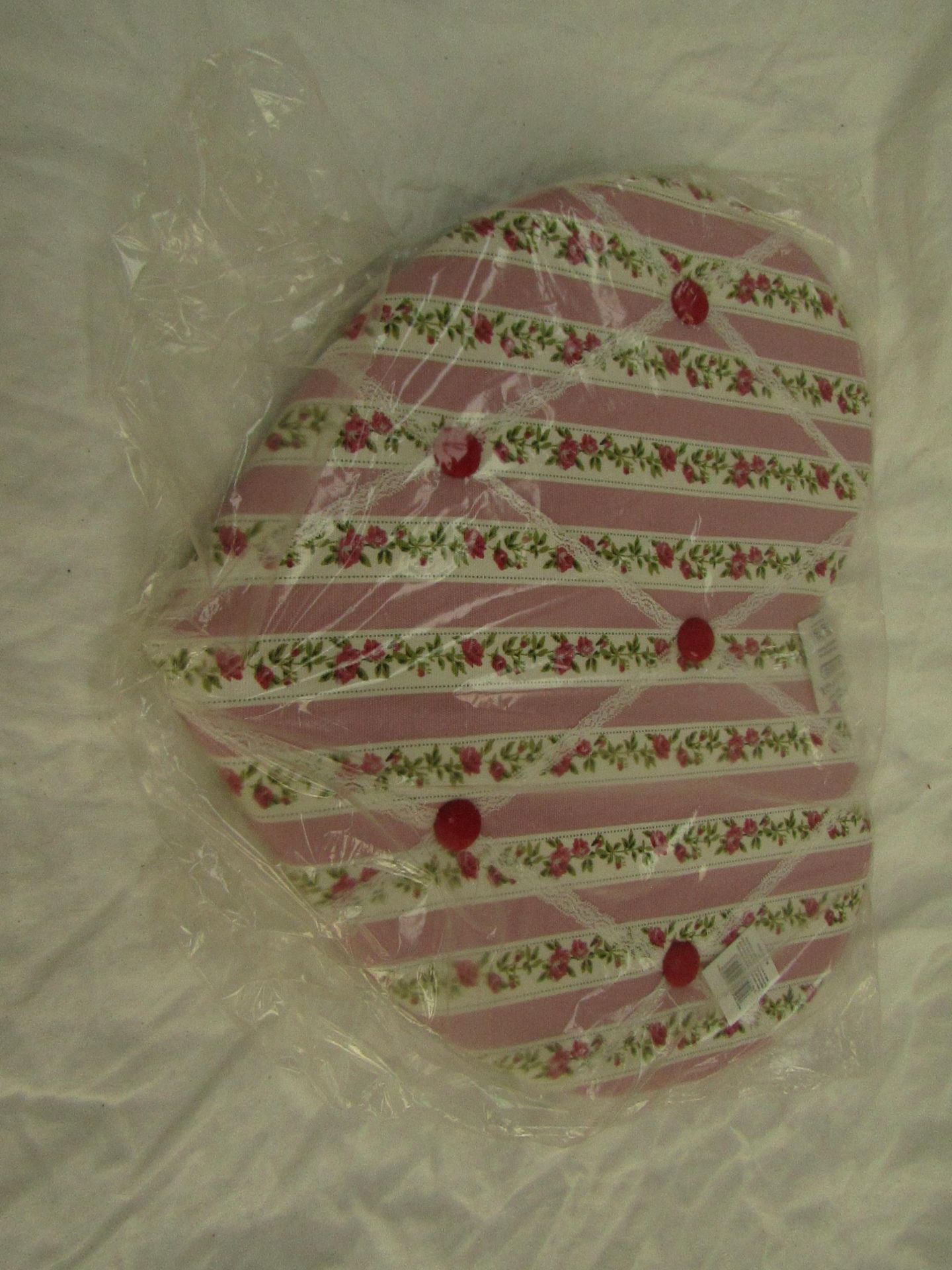 Candlelight - Pink Floral Heart Shaped Fabric Memo Board - New & Packaged.