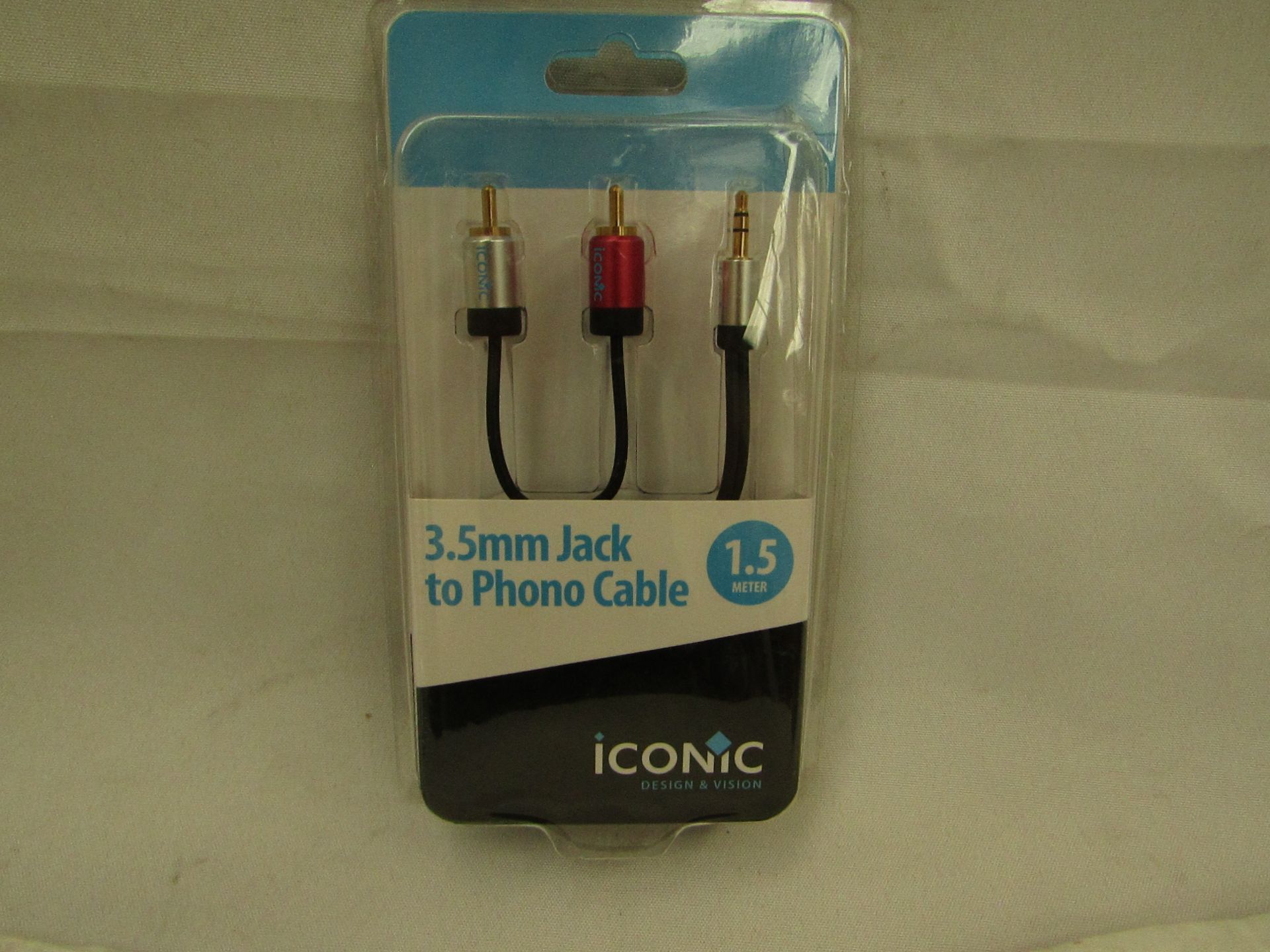 4x Iconic - 3.5mm Jack To Phono Cable ( Cable Length 1.5M ) - Unused & Packaged.